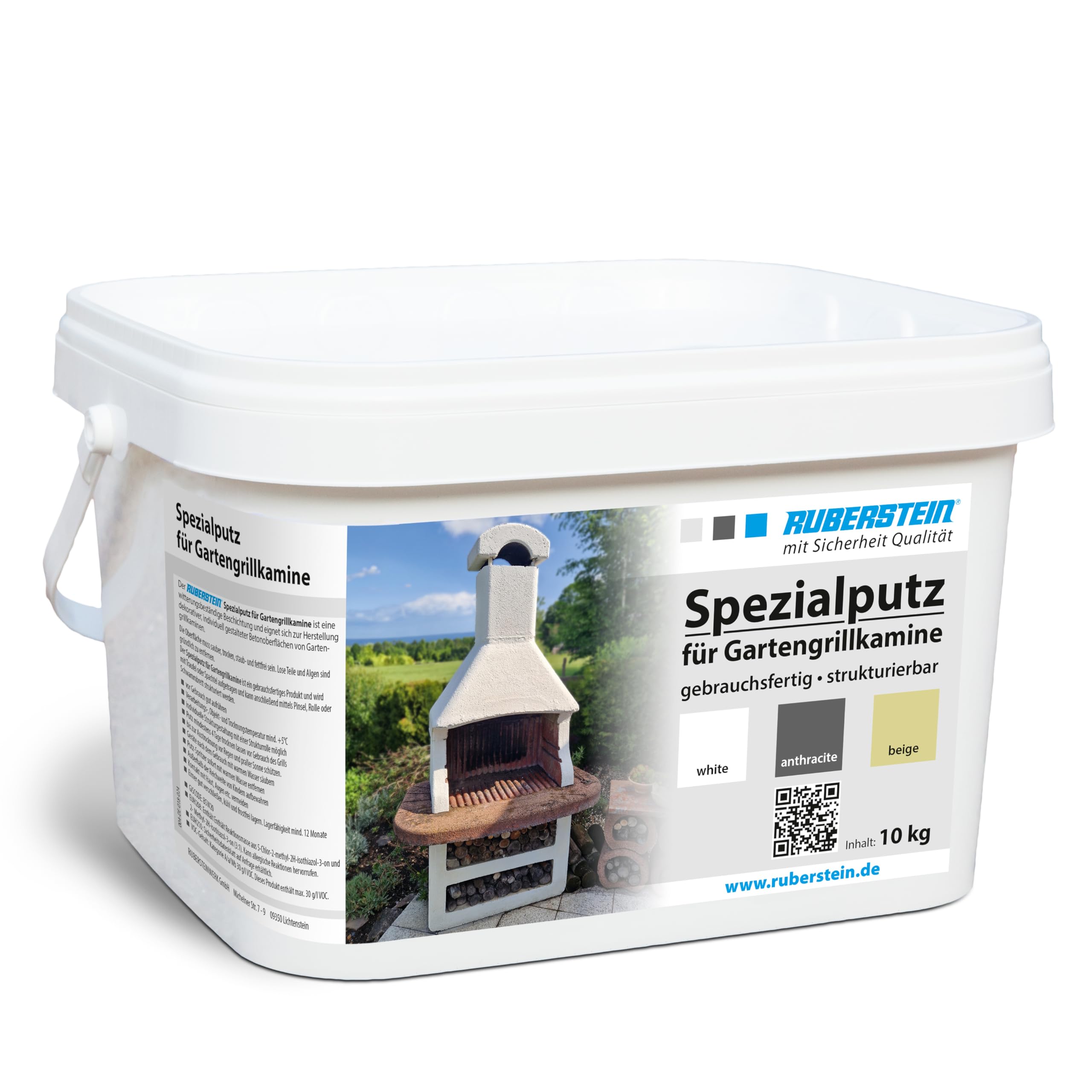 Ruberstein Spezialputz für Gartengrillkamine, 10 kg, beige, direkt vom Hersteller