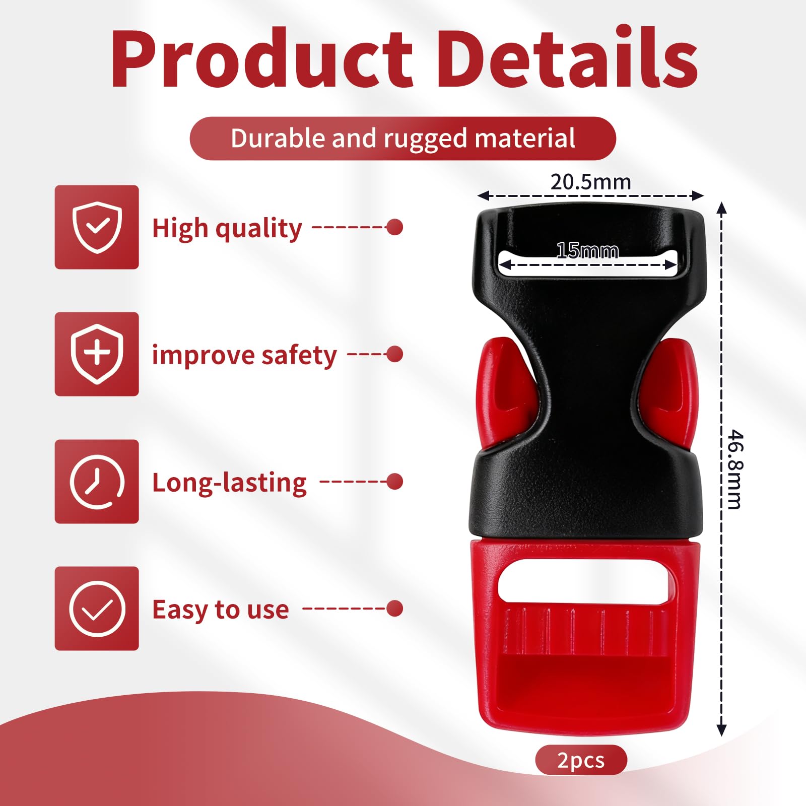 Helm Verschluss Fahrradhelm Verschluss Motorradhelm Schnellverschluss - Helmkinnclip, Helmschnalle Gurtschnalle für Steckschnalle Helm, Kinnverschluss mit Steckerschloss, Ersatzteil Helmersatzteil - 3