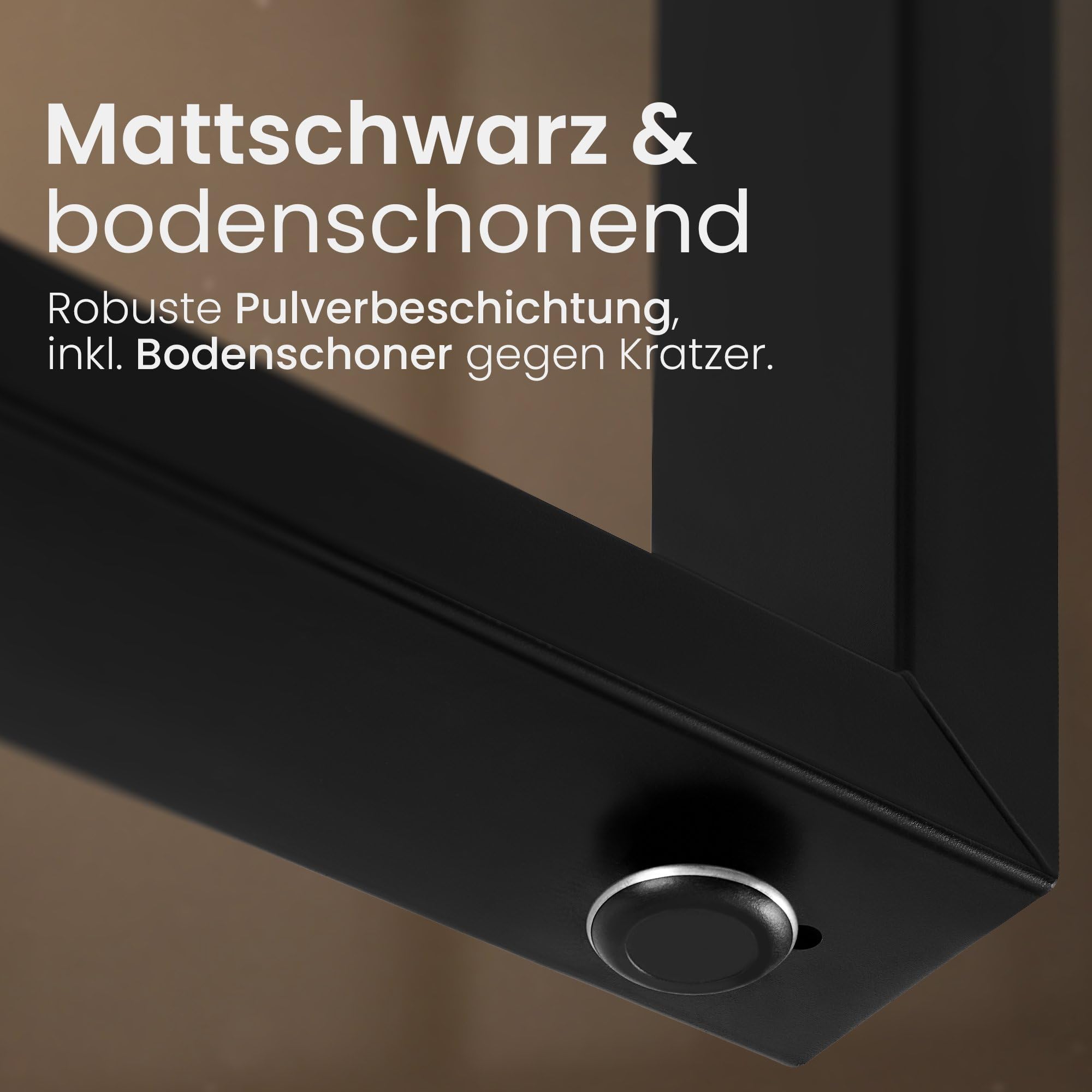 CLP Tischbeine Metall schwarz 2er Set Ilkan, Tischkufen Set für DIY-Esstisch, Tischgestell pulverbeschichtet bis 400 kg belastbar, Farbe:schwarz, Größe:80 cm
