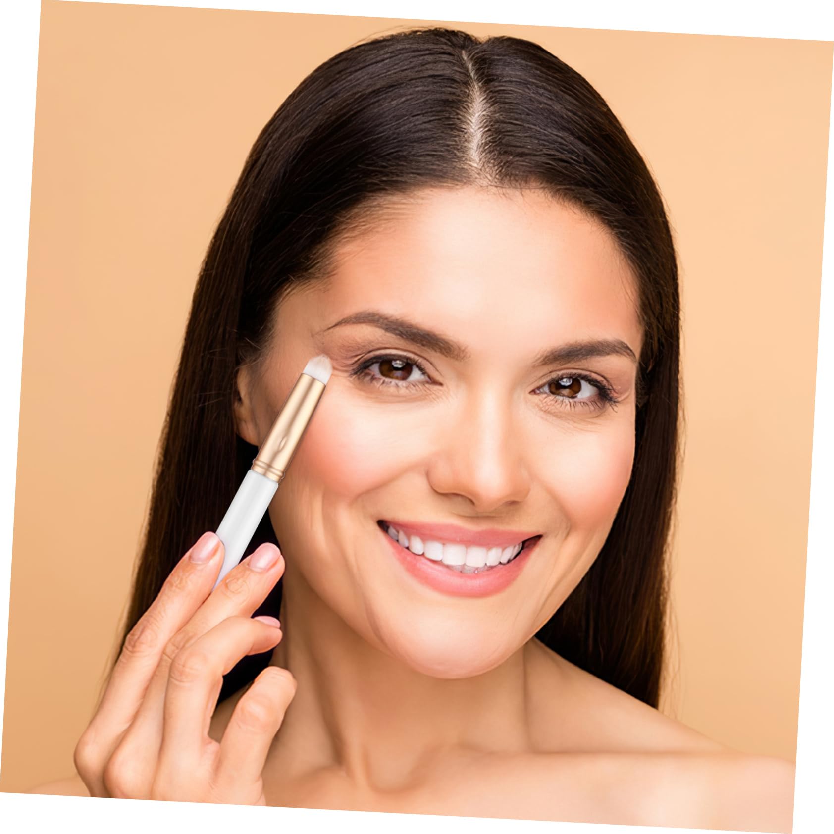 NIYANGLE 3Pcs Concealer Brushes with Cap Handle Makeup Applicator for Liquid Powder Concealers Travel Friendly Design