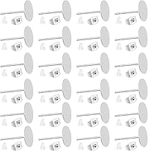 UNICRAFTALE About 700 Pieces Blank Stud Earrings 304 Stainless Steel Flat Pad Stud Earrings Accessories with Earring Clasps Hypoallergenic DIY Earrings Make Your Own Set for Women DIY Earring