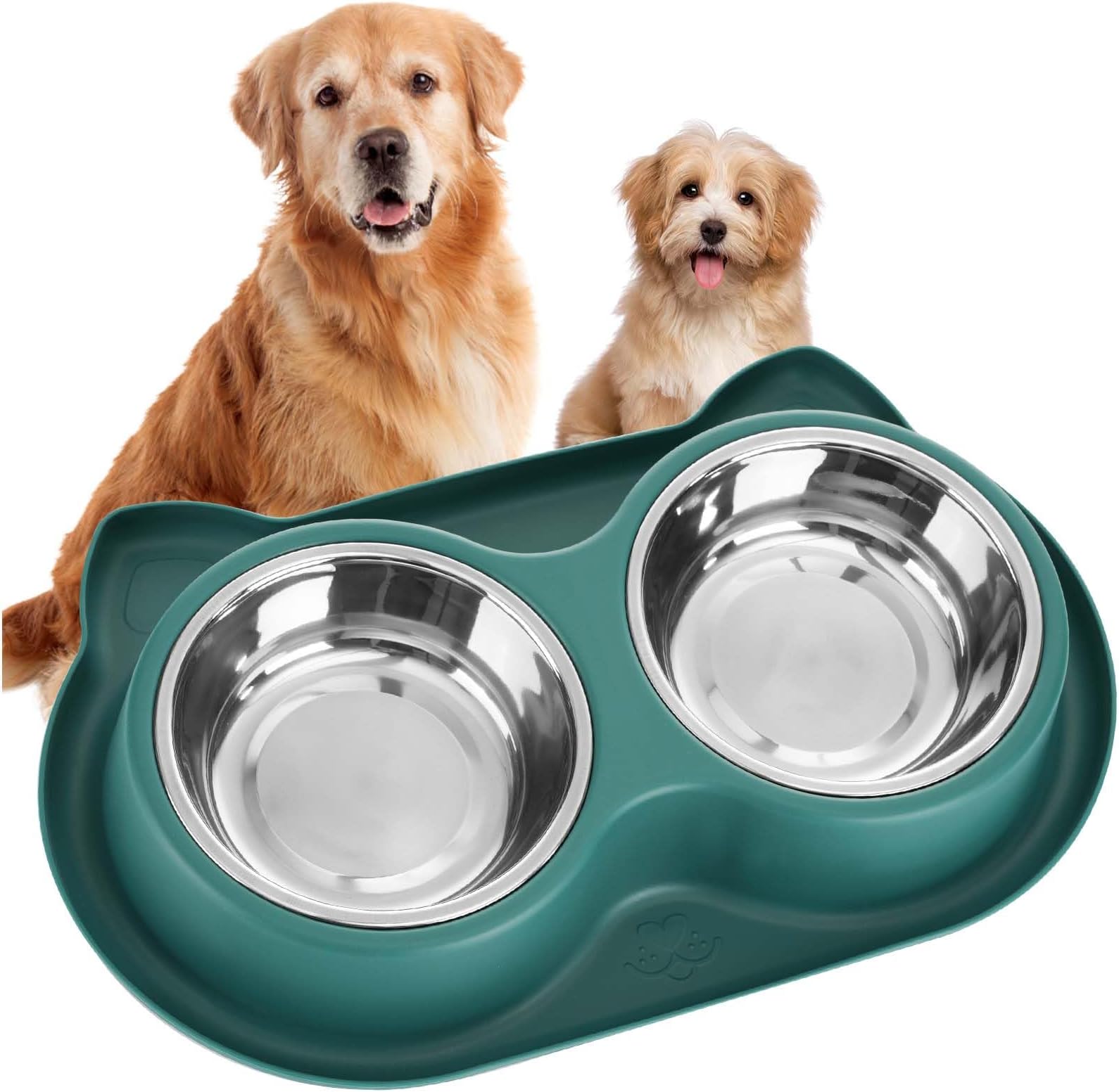 Pet Supplies JOYFAST Dog Food Bowls Double No Spill No Mess Stainless