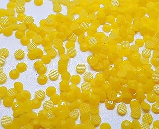 Hotfix - Juego de piedras termoadhesivas (3 mm, resina termoadhesiva, 1000 unidades, colores de neón epoxi, SS10, pegamento en caliente, perlas brillantes, semiperlas), color amarillo