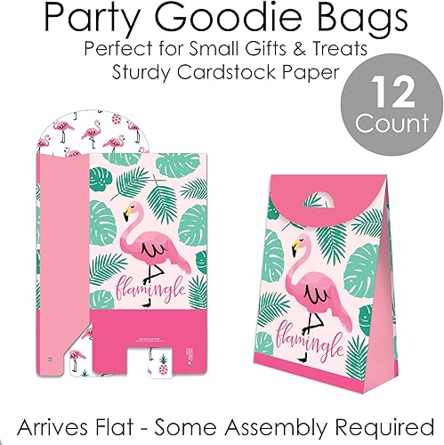 Miniatura 5 de Big Dot of Happiness Pink Flamingo - Bolsa de regalo de verano tropical - Cajas de regalos de fiesta - Juego de 12