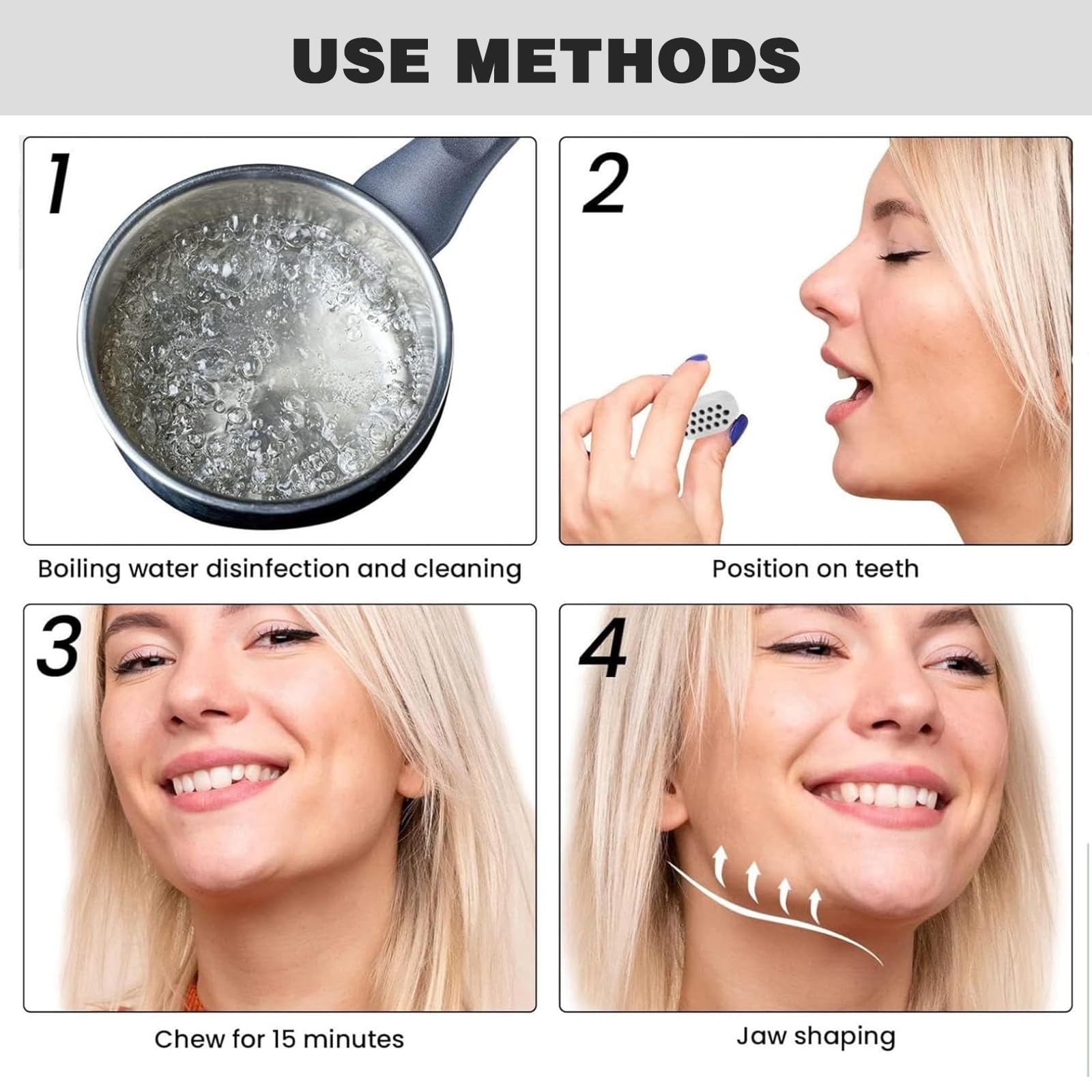 Set De 8 Balles De Mastication Pour Muscler La Mâchoire - 4 Niveaux De Résistance (40 à 60 Lbs), En Silicone Alimentaire