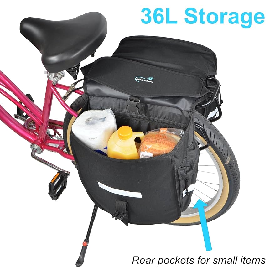 Amazon.com: Lumintrail Bike 36L Double Panniers - Saddle