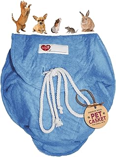 Cloud® Eco-Friendly Pet Burial & Cremation Ceremony Kit - Casket for Smaller Pets: Rabbits, Hamsters, Gerbils, Birds, Fish, Reptiles, Small Cats (Large, Light Blue)