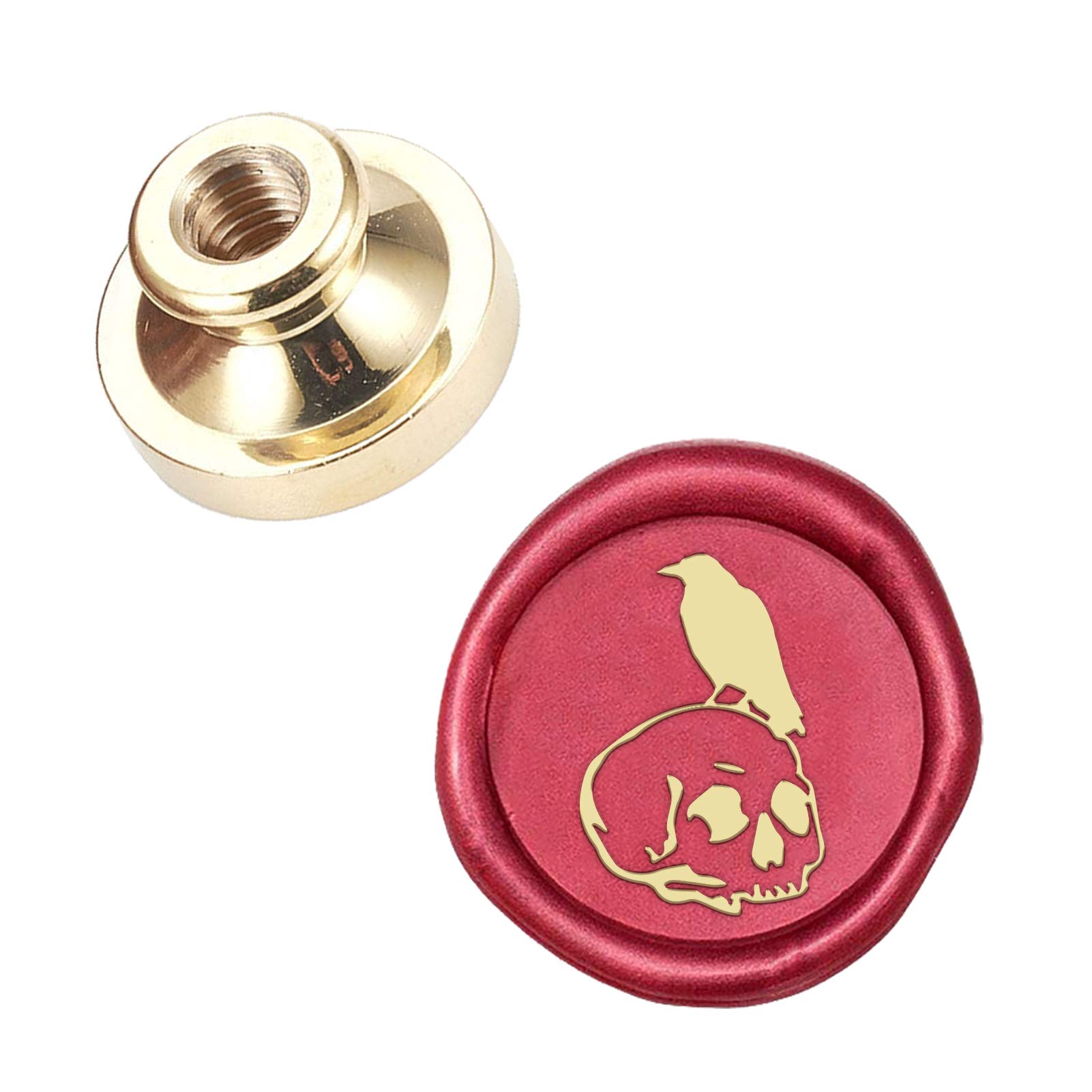 Cachet de cire tête de corbeau CRASPIRE en laiton de 25 mm pour la décoration de vos enveloppes