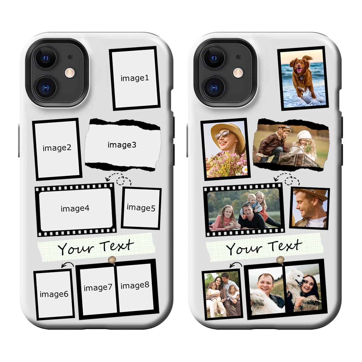 Klsify Personalized Custom Case for iPhone 16 15 14 13 12 11 10 Pro Max Plus Mini X XS XR SE 22/20 3rd 2nd Gen 8 7 6 6s Photo Customizable Collage