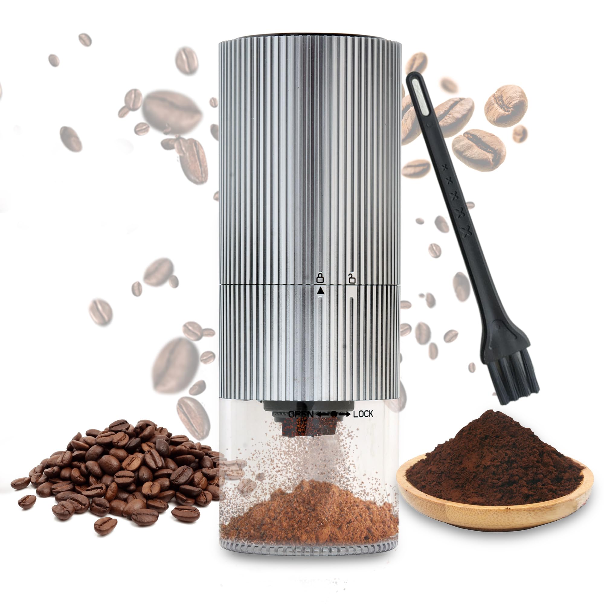 Groenenberg Coffee Grinder - Portable Electric Dry Spice, Masala, Beans Crusher Machine for Home, Small Multifunctional Grinder with conical Burr for Herb & Spices, Mill, Espresso