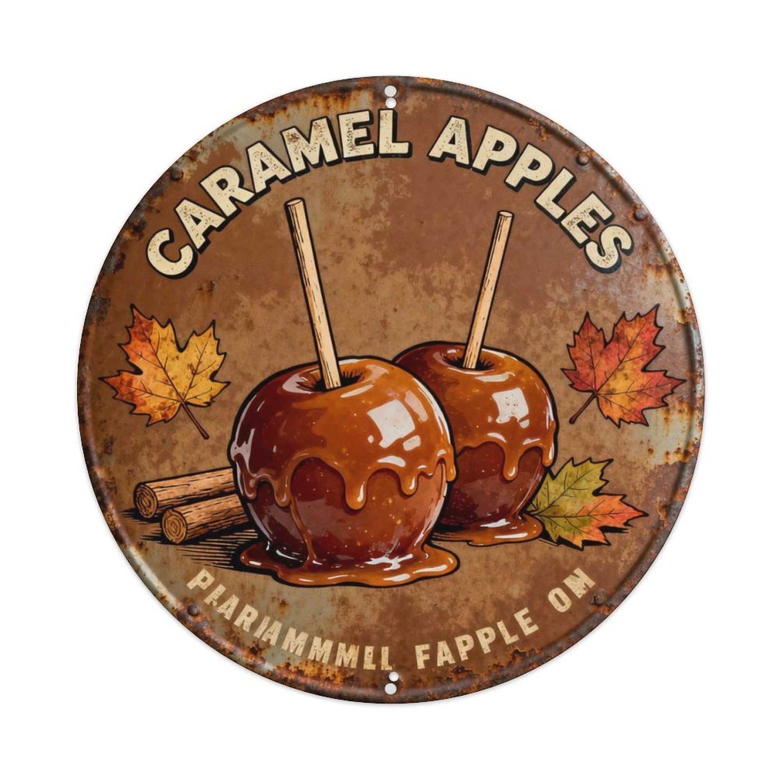 CARAMEL APPLES Metal Tin Sign Plaque
