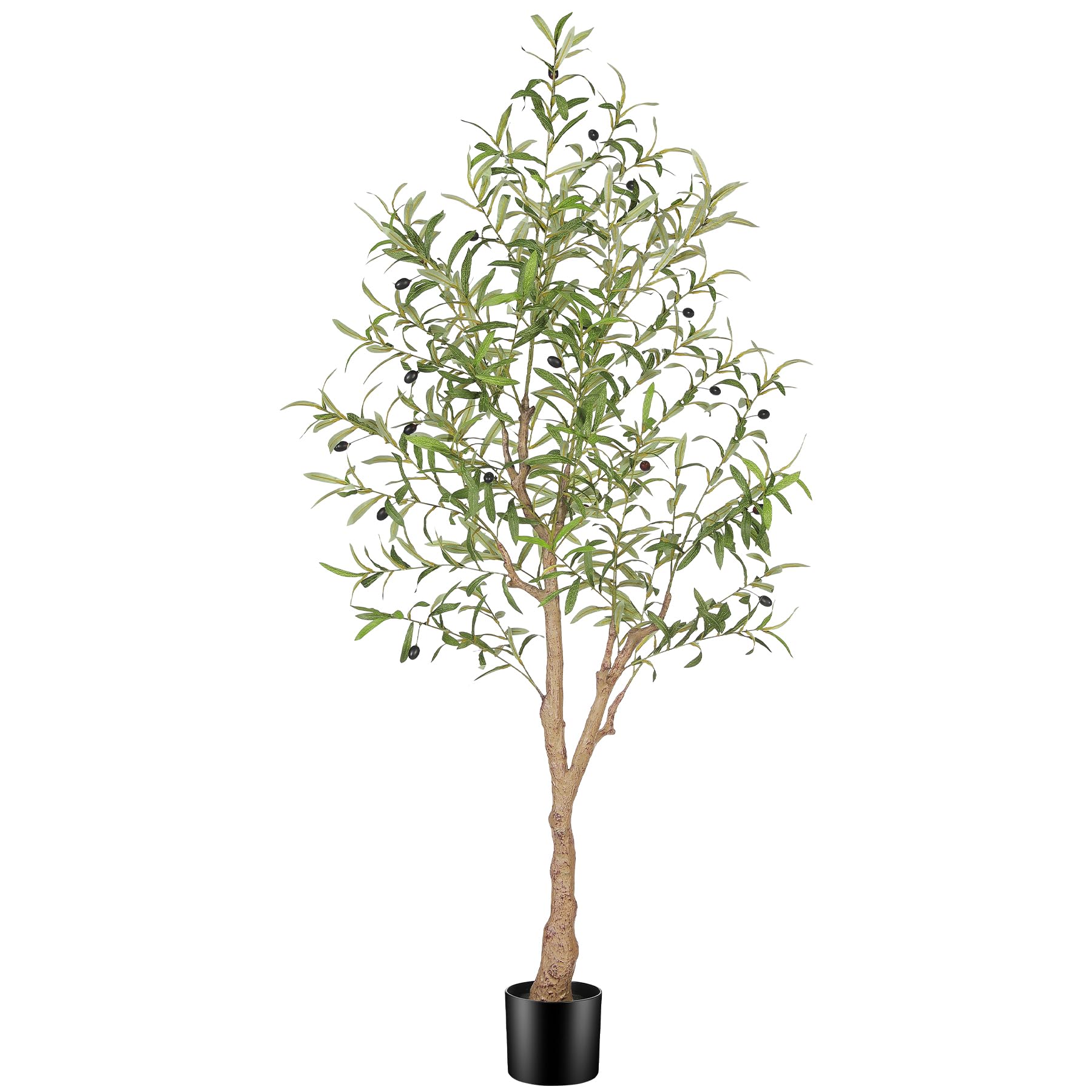 FEELEAD Olivenbaum künstlich 150 cm – Realistischer künstlicher Olivenbaum 5ft, große künstliche Olivenbaum-Pflanze im Topf für Zuhause & Büro Deko