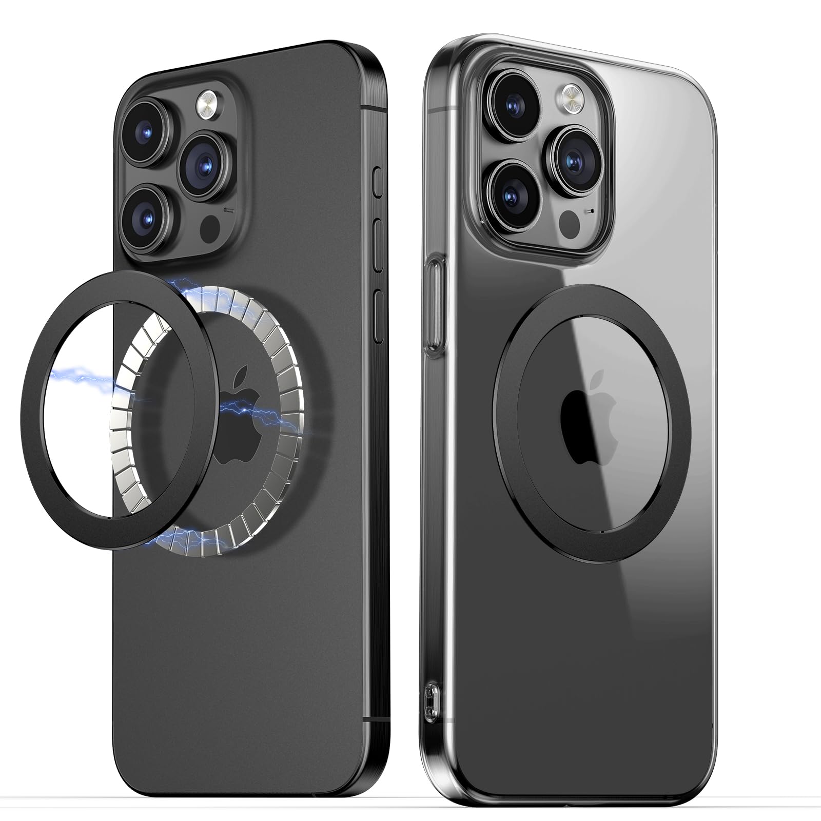 スマホアクセサリー KYNE Magnetic Wirelees Charger Black Amazon.com: Magnetic Ring Sticker for Magsafe Phone Magnet 2