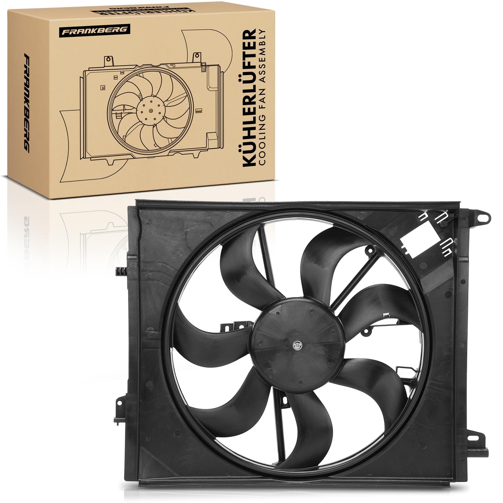 Frankberg Ventilateur Refroidissement du Moteur Compatible avec Scénic IV J9 1.3L M.egane IV Grandtour K9A/M/N 1.3L M.egane IV Grandtour K9A/M/N 1.5L Scénic IV J9 1.2L Remplacer# 214819674R | broches 214819674R; Compatible avec: M.e.g.a.n.e IV Grandtour K