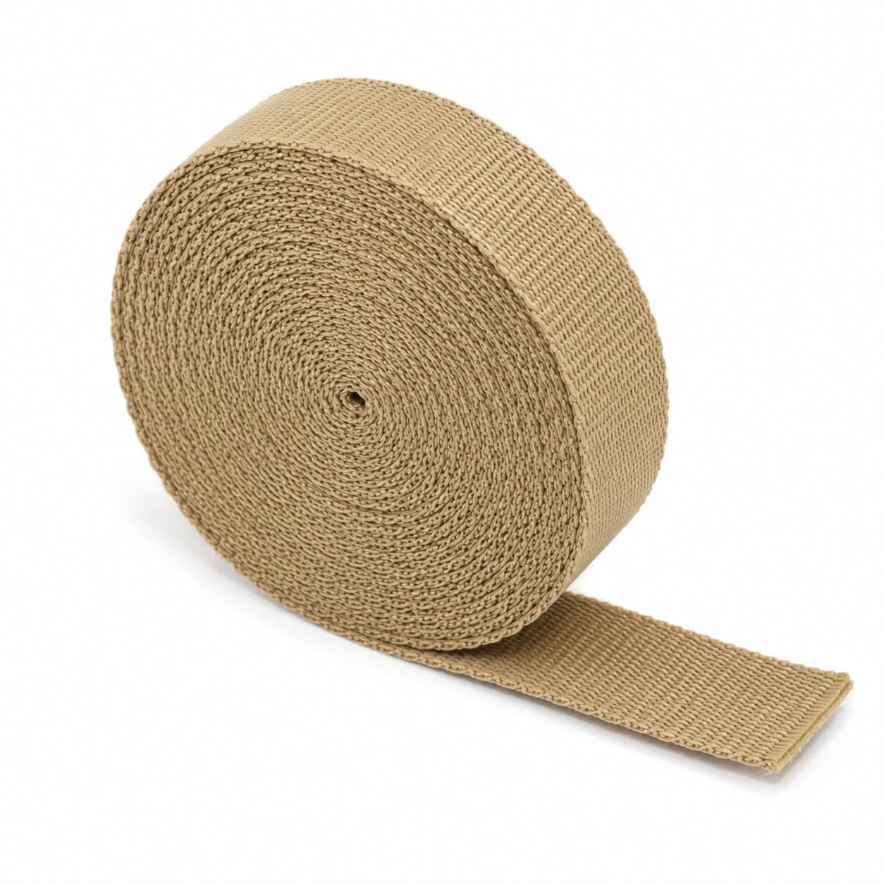 The Webbing Shop Polypropylene Webbing Strap, Continuous Length Flat Woven Tape for Bags, Crafts, Belts, Pet Collars and Leads (Beige, 25mm x 10m) — image 1