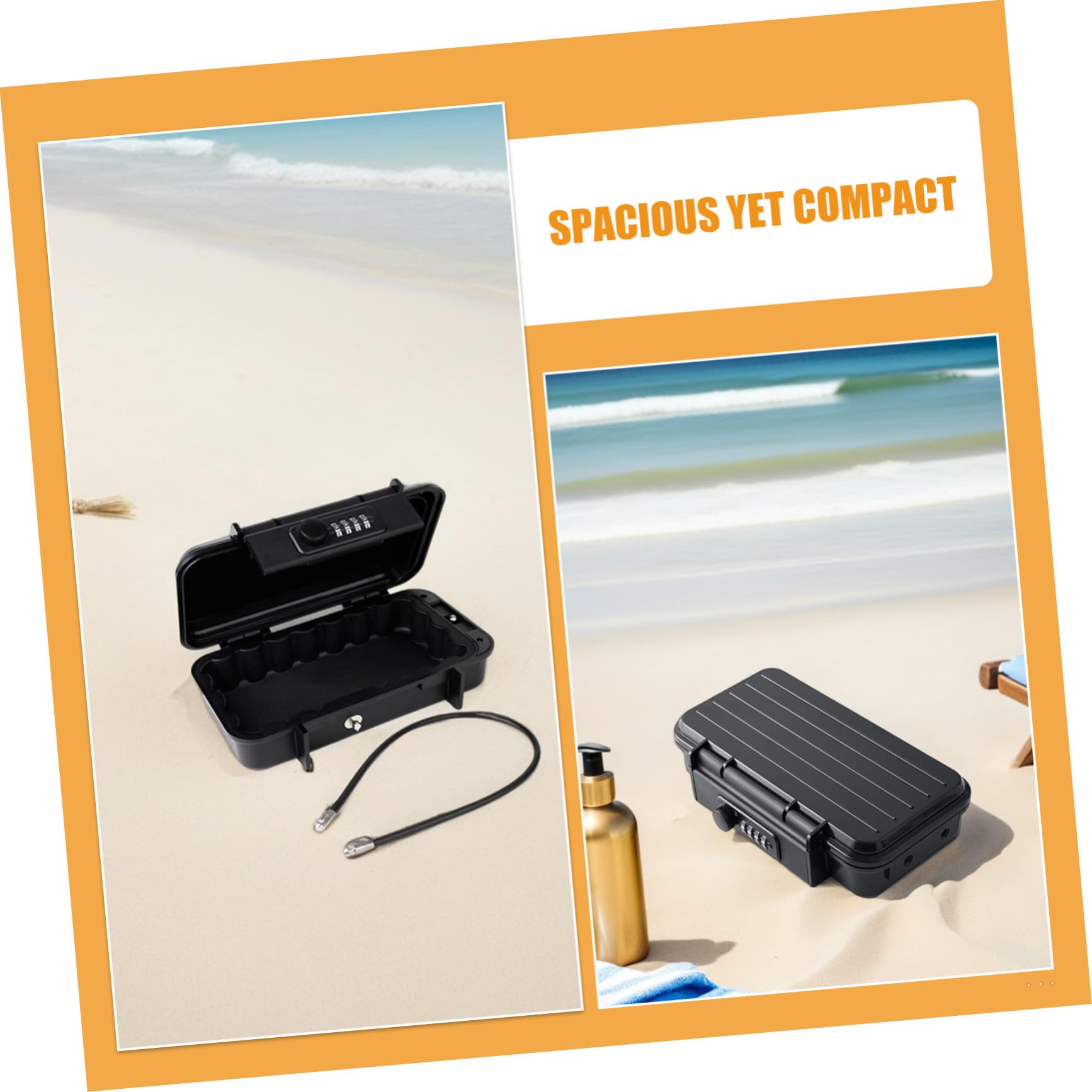 OSALADI Cassetta di Sicurezza Portatile Combinazione Realizzata in Robusto Materiale Abs e Resistente alle Cadute per Viaggi Palestra Hotel e Dormitori Cavo in Acciaio Staccabile