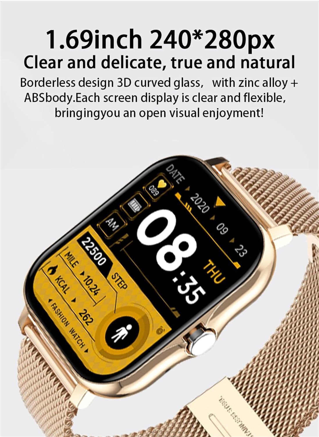 Inteligentny zegarek, w pełni dotykowy zegarek fitness z monitorem tętna i snu, tracker fitness z monitorem ciśnienia krwi i tlenu we krwi, wodoodporny smartwatch IP67 dla mężczyzn, kobiet d