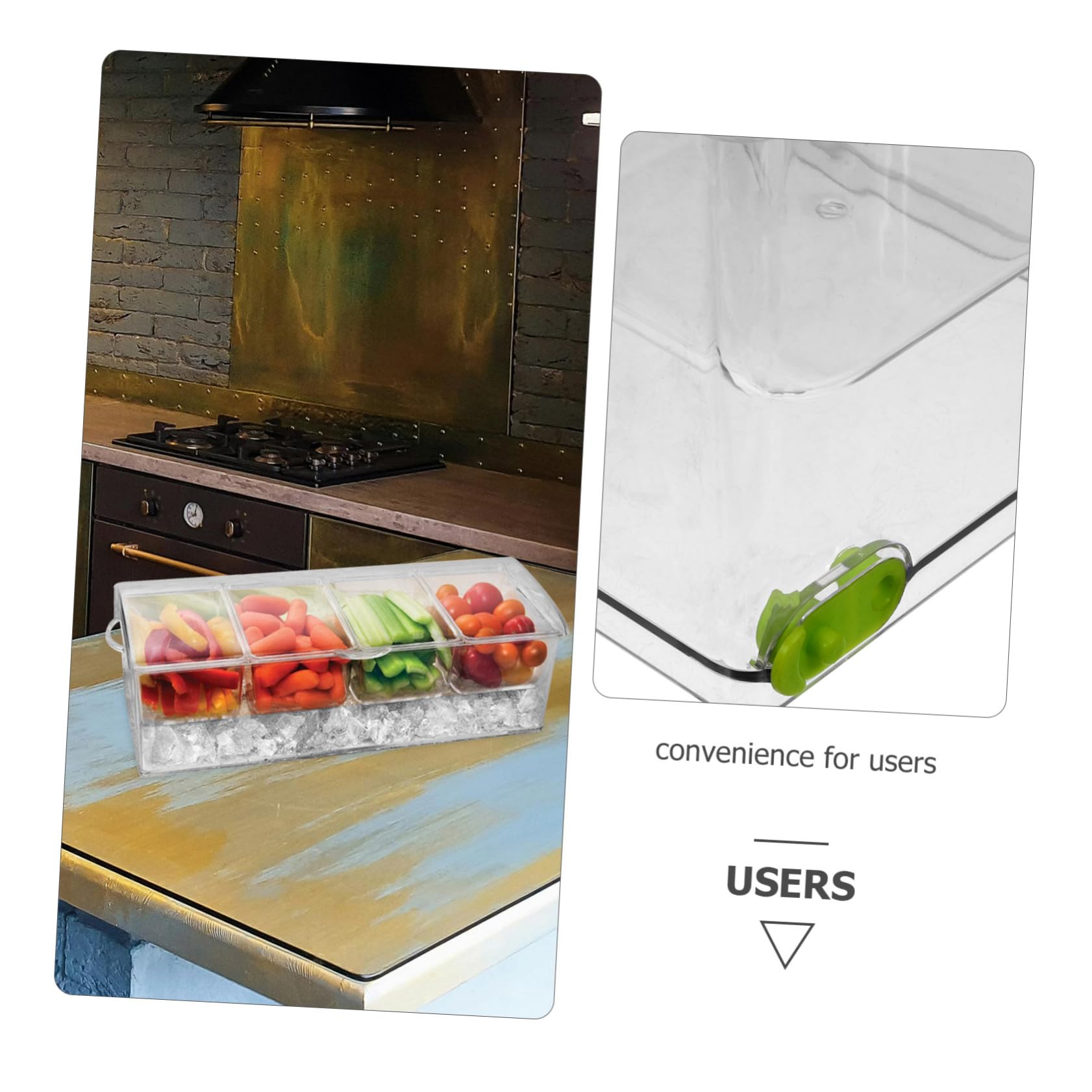 1satz Kühlschrank Organizer Mit Clips Und Löffeln Fach Unterteilte Frischhaltedose Für Snacks Obst Und Für Meal Prep Und Aufbewahrung Im Gefrierschrank