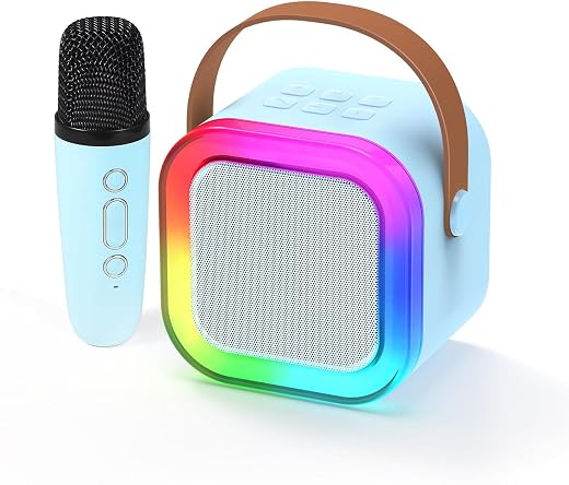 VeeDee Karaoke Machine for Kids Adults, Portable Bluetooth Mini Karaoke Microphone Singing Speaker with 1 Wireless Mic and...