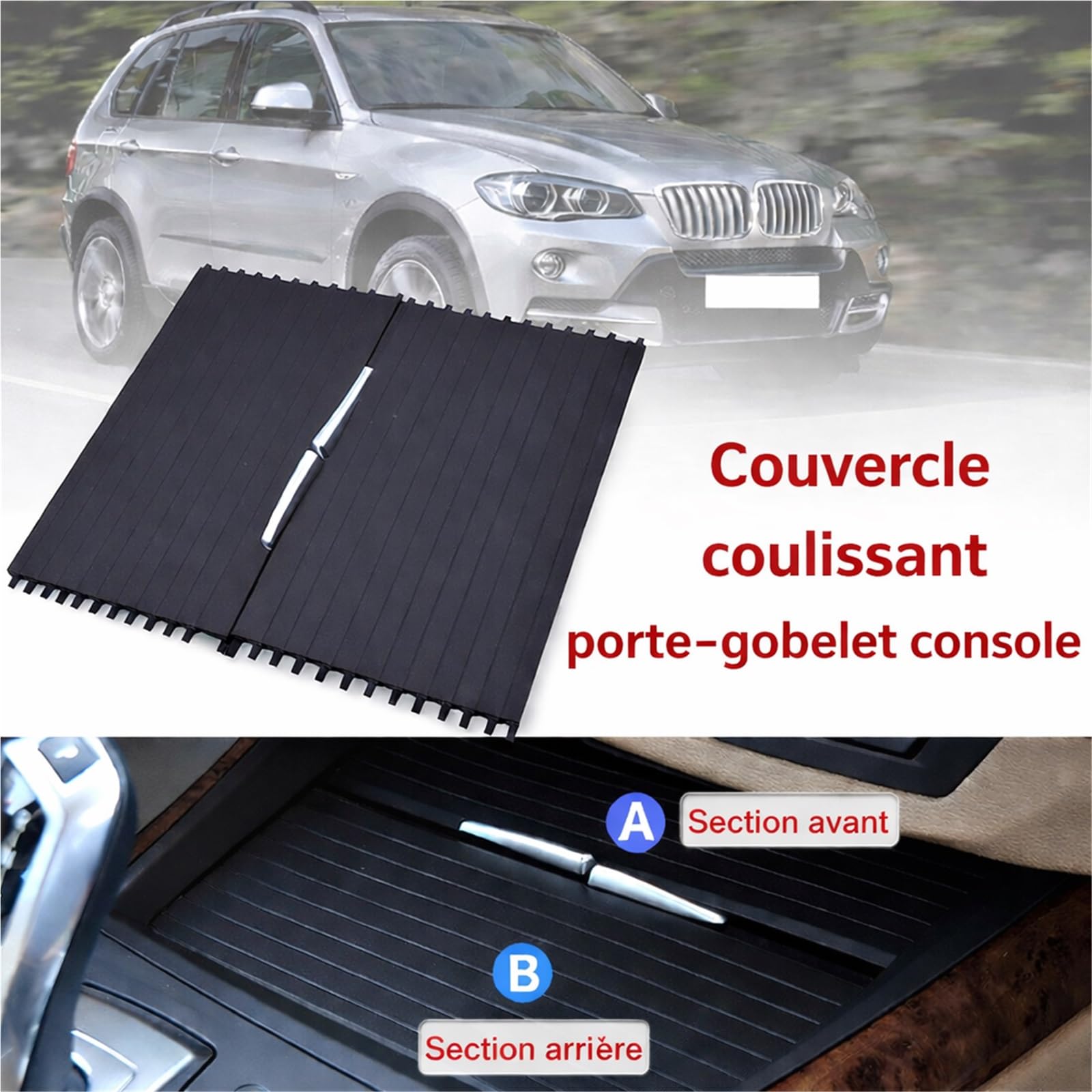 Cache Porte-Gobelet Durable pour BMW X5 X6 E70 E71 | Cache porte-gobelet console centrale durable compatible pour BMW X5 X6 E70 E71, remplacement intérieur voiture pratique.