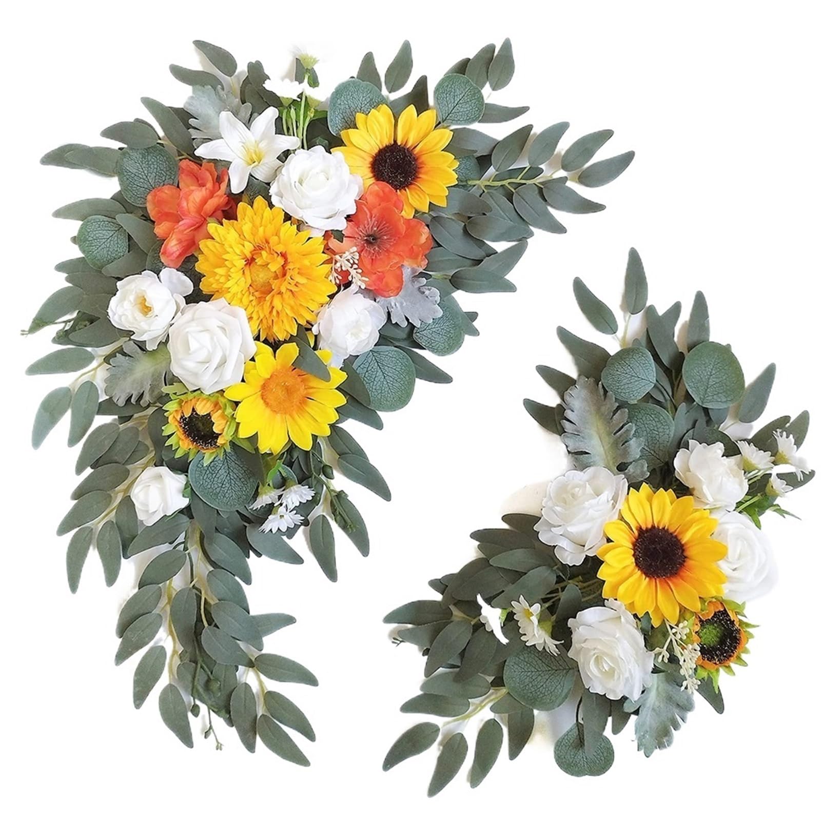 MOHUIED Artificial Floral Swags Terracotta Faux Flower Swags For Wedding Welcome Sign Backdrop Reception Flowers Ceremony Floral Decoration for Ceremony Backdrop, Fireplace and Door Decor(Color10)