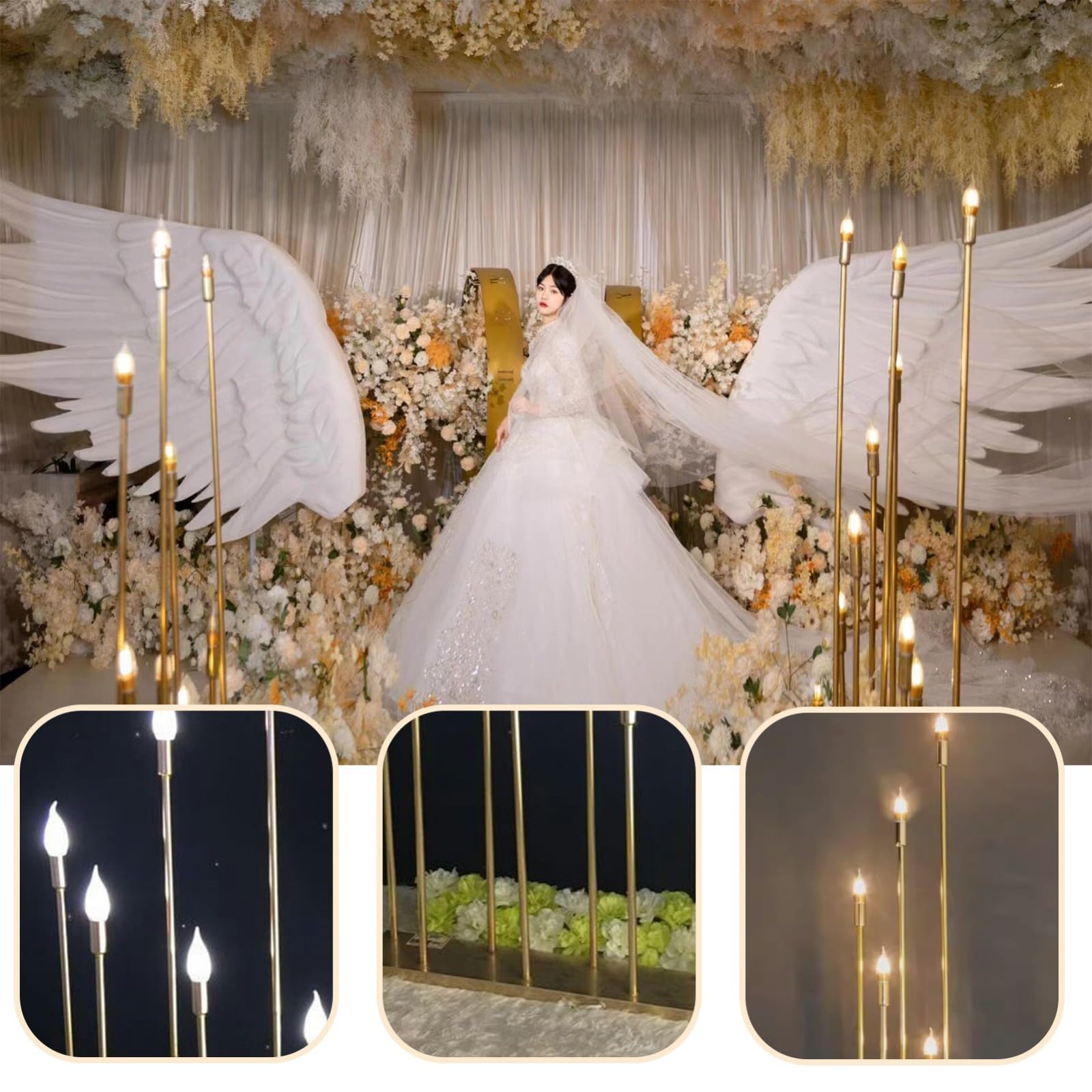Portacandele da pavimento per matrimonio Candelabro da pavimento in metallo Portacandele a colonna Decorazione per feste e banchetti nuziali(B)