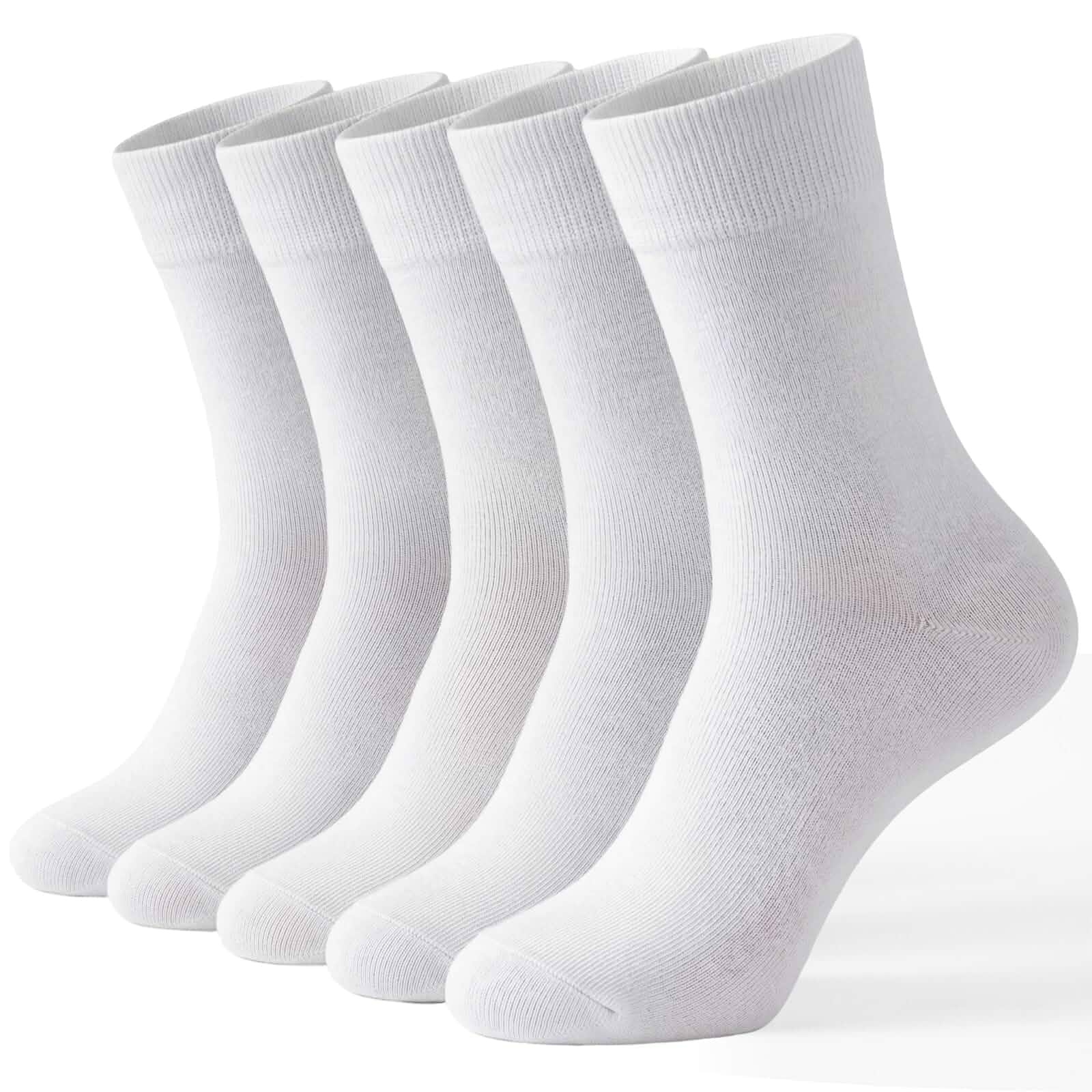 Josnown Crew Socks for Women, Thin Cotton Casual Socks 5 Pairs Soft Aesthetic Socks for Daily Wear, Office, Casual Outfits, Size 5-9/9-11