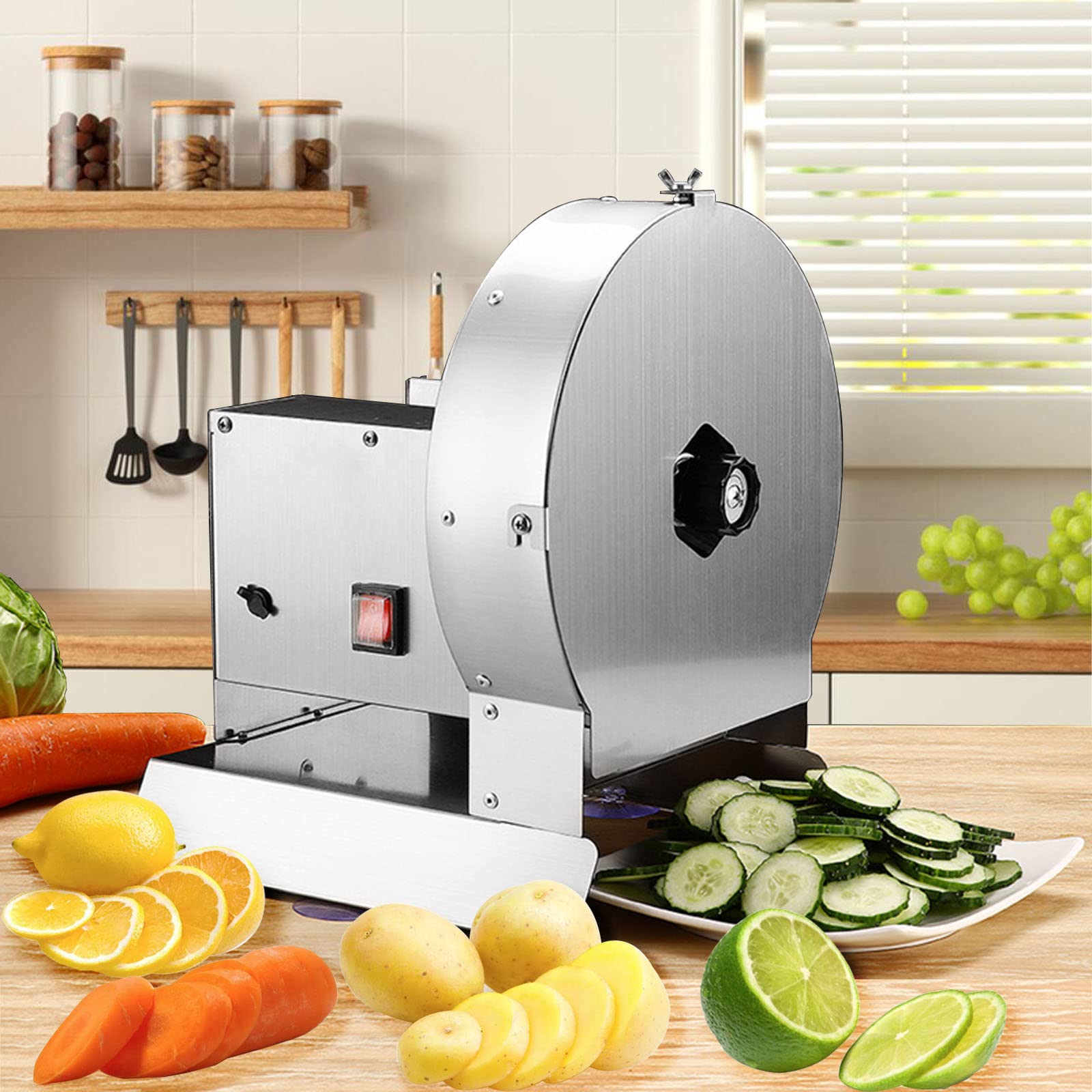 ポテトカッター　野菜カッター 果物カッター Amazon | Pedoleco 電動野菜スライサー 業務用 果物カッター 1時間で