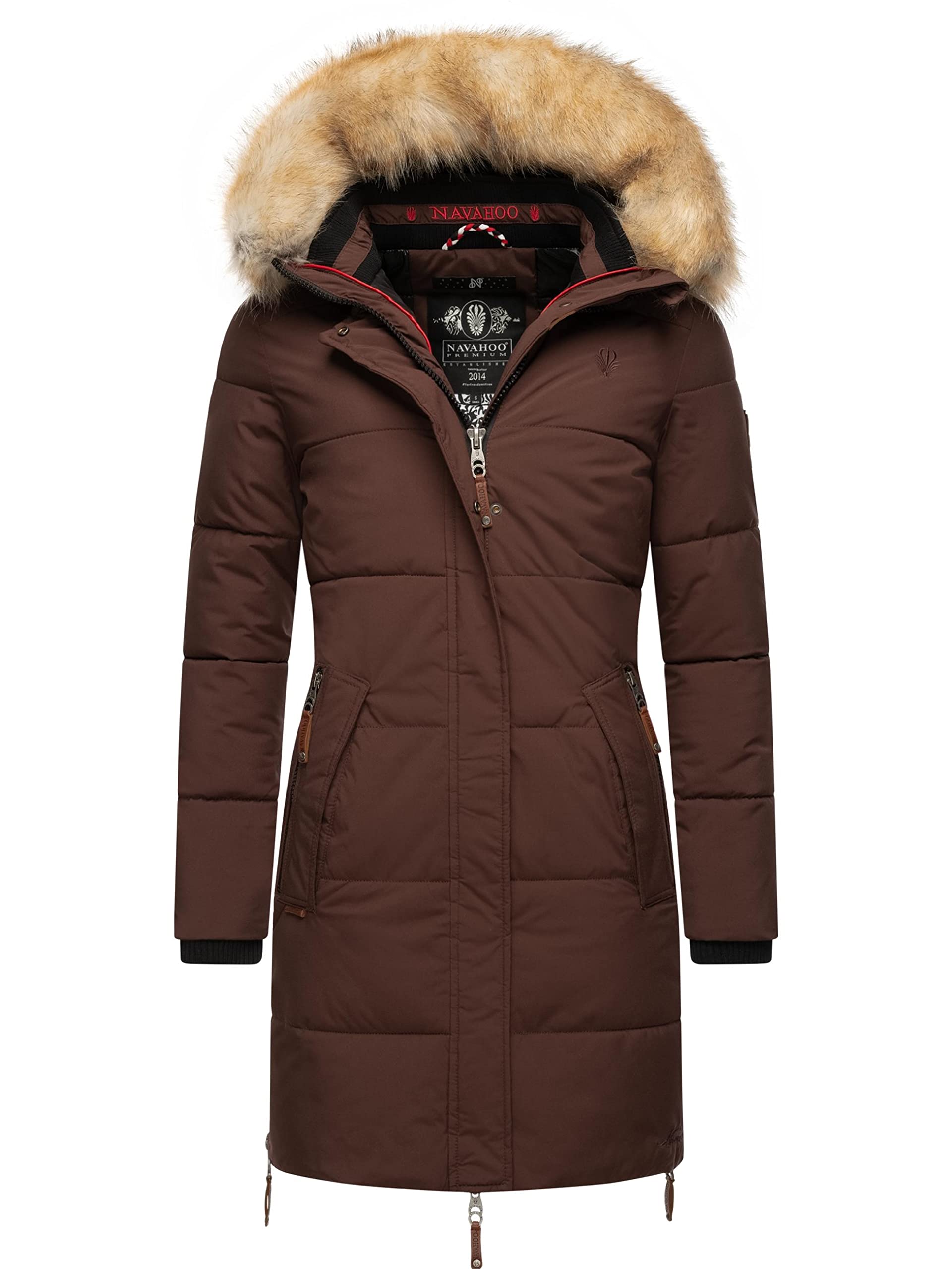 Navahoo Halina Women's Warm Winter Quilted Coat XS-XXL, chocolate, S