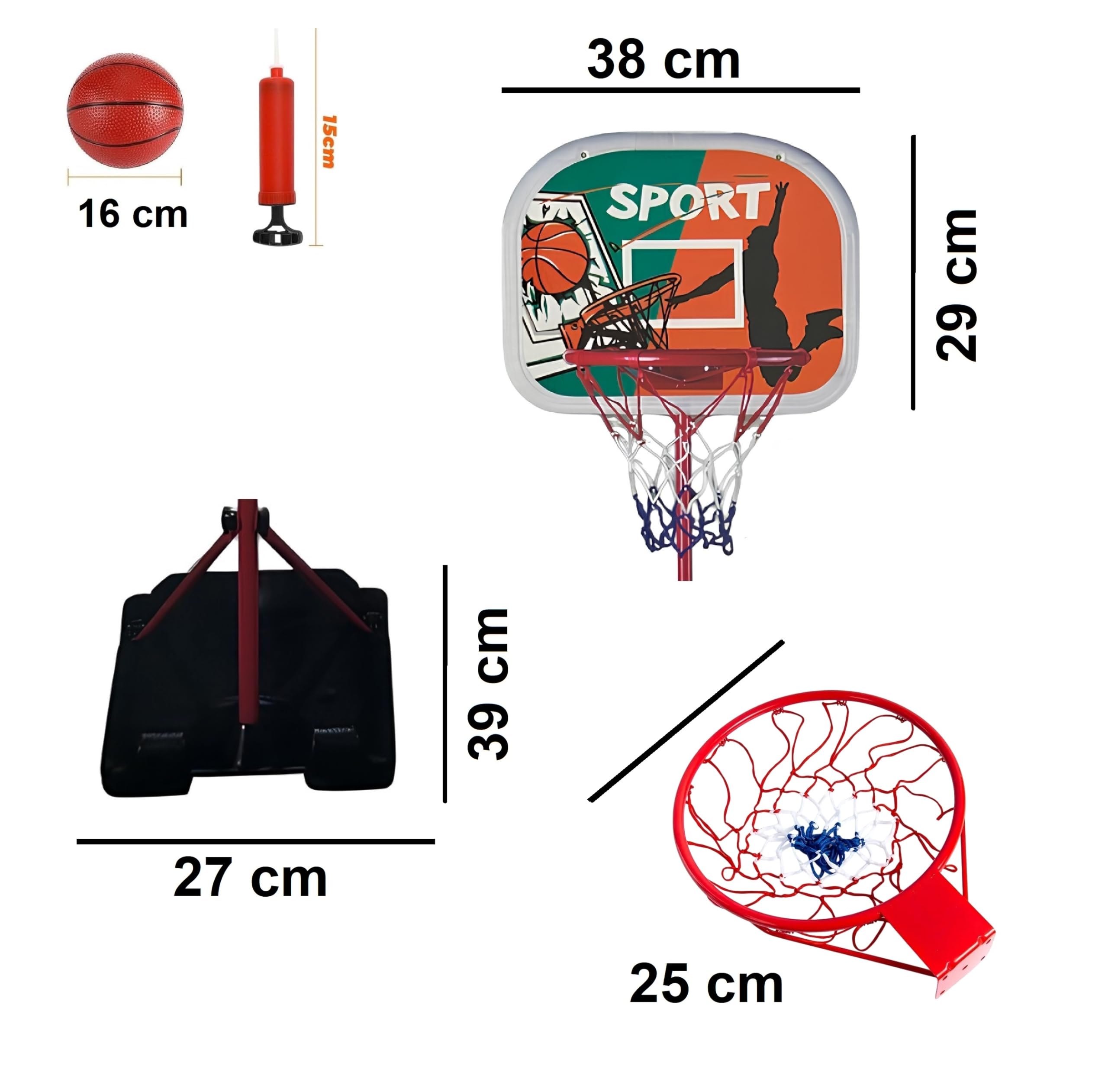 Koszykówka z poziomem wysokości 180 cm regulowana od 110 cm do 180 cm kosz do koszykówki wewnątrz na zewnątrz z podstawą do napełniania metalowy kosz z pompką kulkową z regulacją wysokości