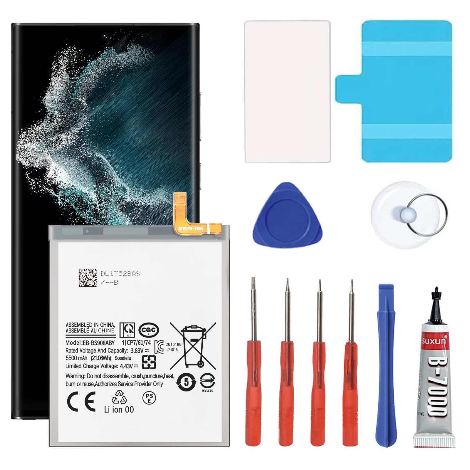 SIMフリー Galaxy S22 Ultra 256GB 1263 良好電池 Amazon.com: Soseieiu Galaxy S22 Ultra Battery,5500mAh EB-BS908ABY