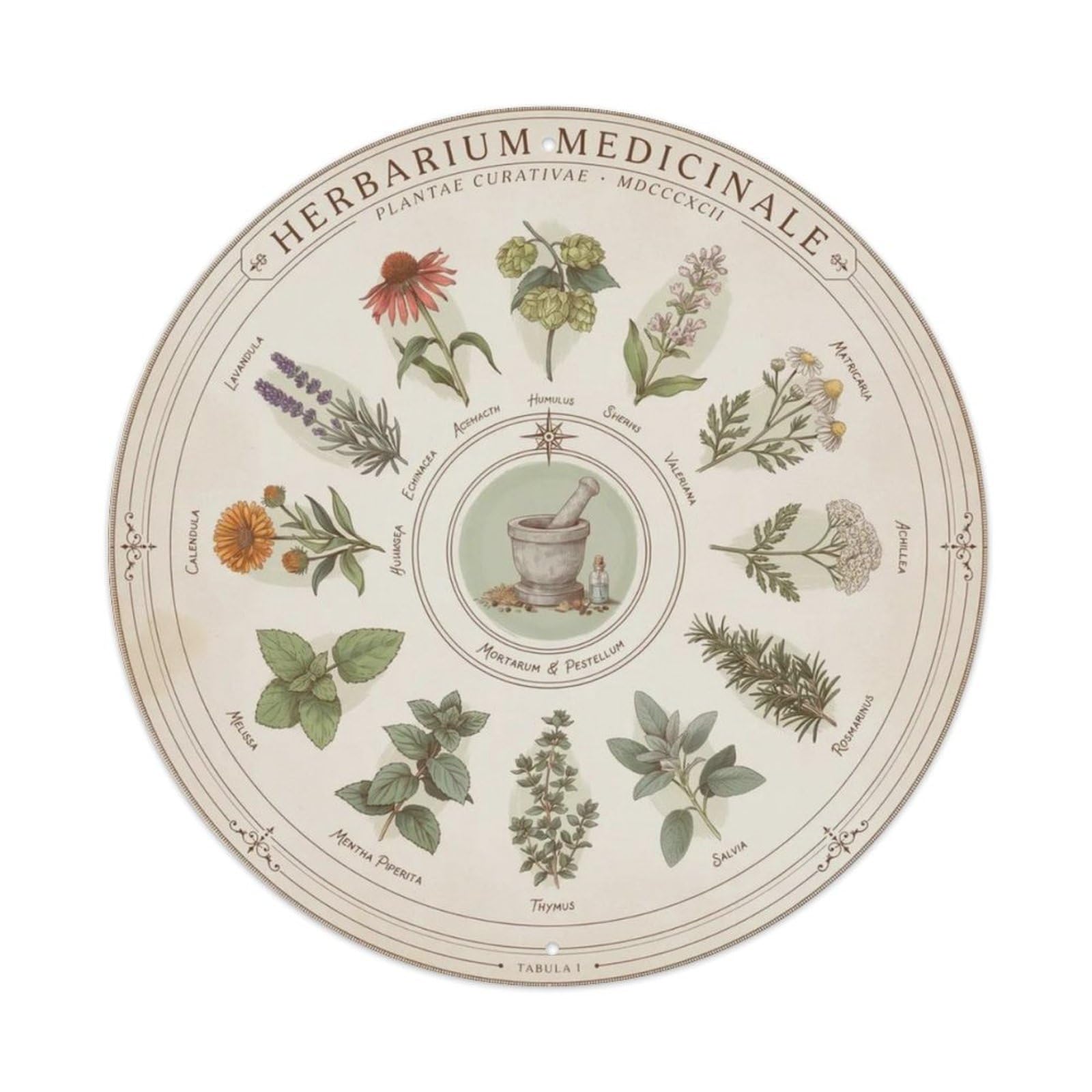 Vintage Herbal Apothecary Metal Tin Sign Plaque
