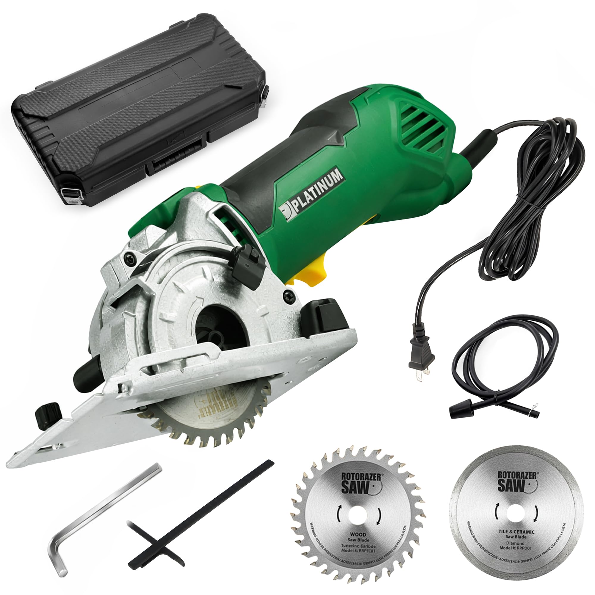 ROTORAZER SAW Platinum Compact Circular Saw Set - New Model for 2024! Extra Powerful - Deeper Cuts! Cut Drywall, Tile, Grout, Metal, Pipes, PVC,