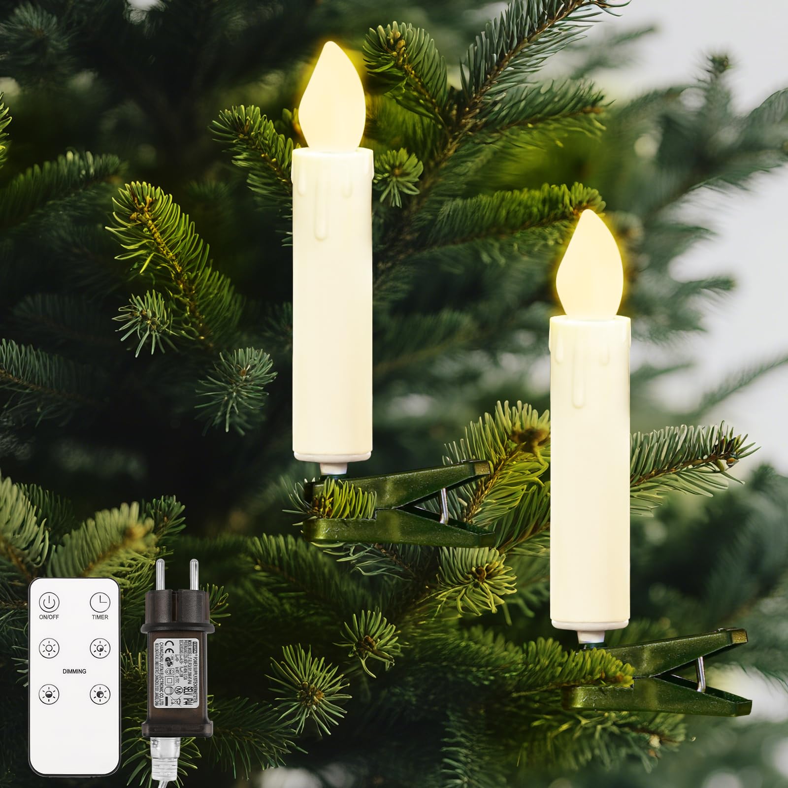 20 Candele LED Per Albero Di Natale - 8.7m, Timer, Telecomando, 4 Modalità - Foto 3