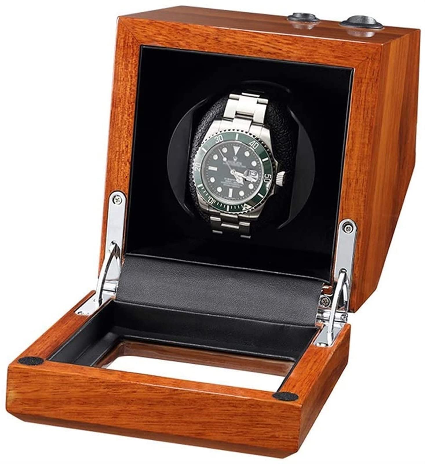 CGCSYZ Single Automatic Watch Winder Box With Adjustable Watch Pillows 5 Rotation Mode Extremely Silent Motor Accessories (Black Leather)