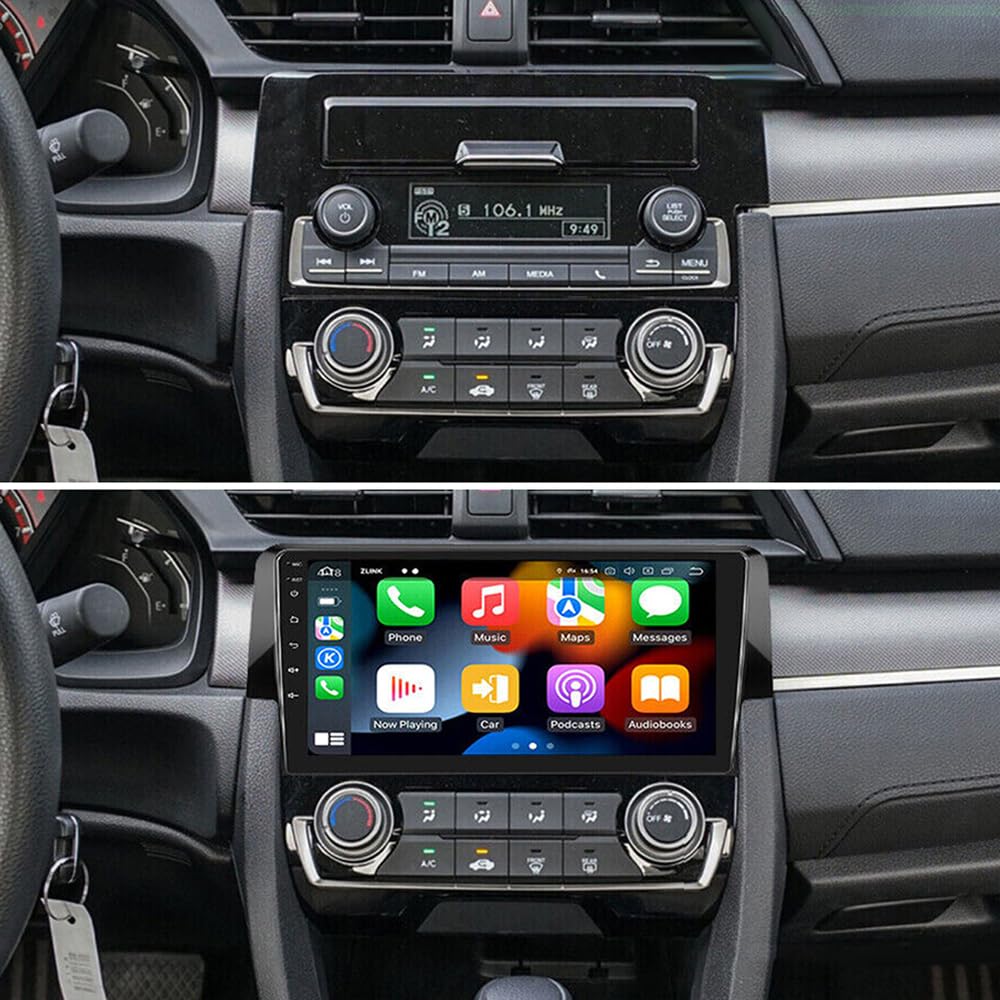 2+32G Android 13 for Honda Civic 2016-2020 Car Radio, 9 Inch Touch Screen Radio for Honda Civic Head Unit 2016 2017 2018 2019 2020 with Wireless Carplay Android Auto Bluetooth GPS AHD Backup Camera