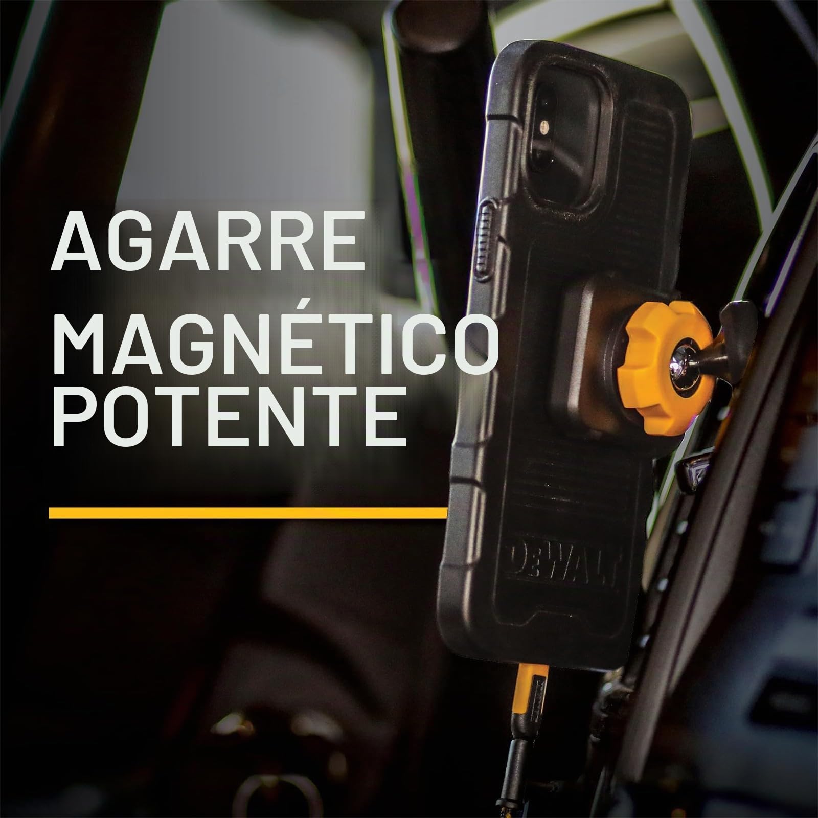 DEWALT Funda Magnética Resistente para iPhone 15 Compatible con MagSafe, Carcasa Antigolpes con Protección contra Caídas, Diseño Slim con Agarre Antideslizante, Matte Black