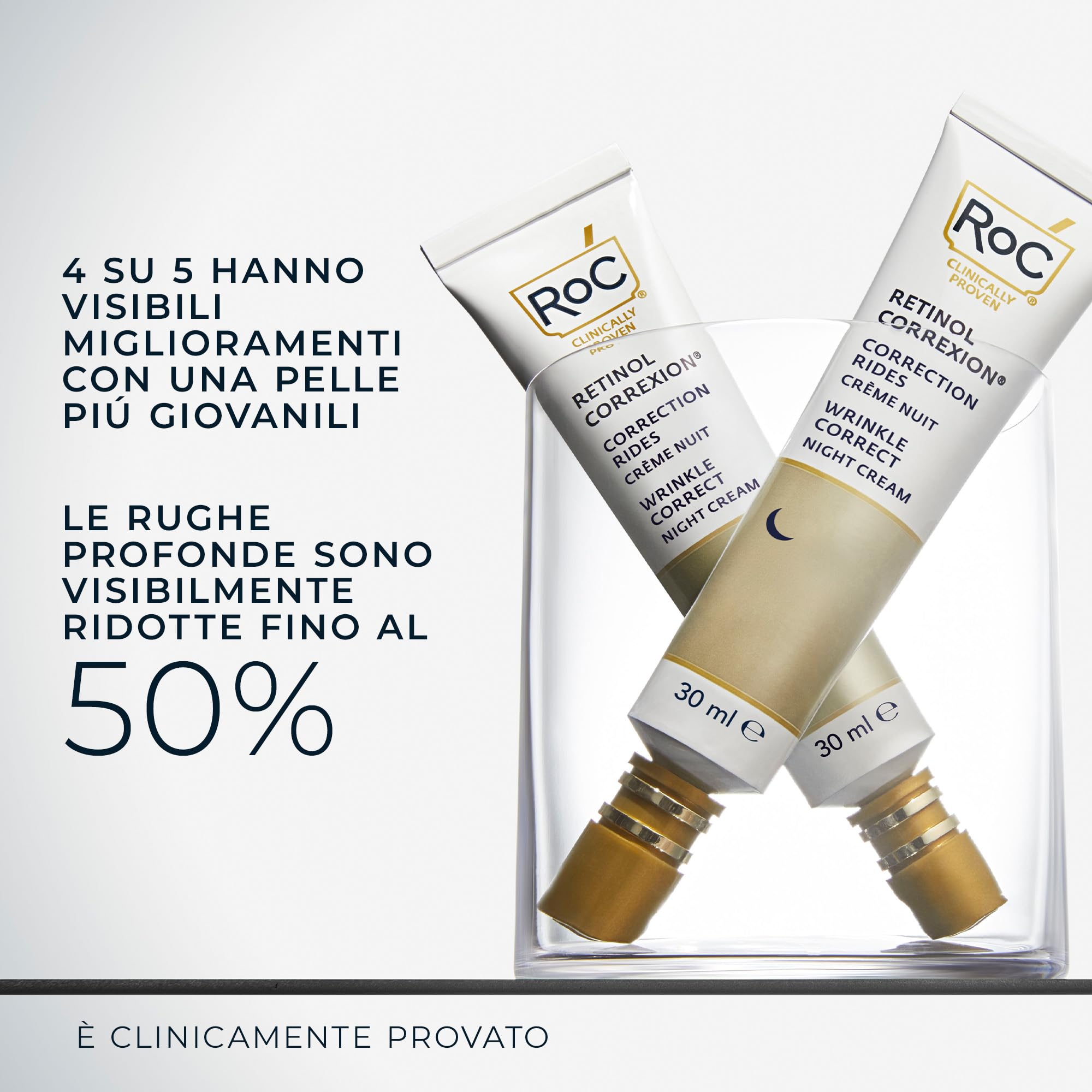 RoC Retinol Correxion Wrinkle Correct Crema Notta Antirughe Antietà Idratante Viso Retinolo Complesso Minerale 30 ml