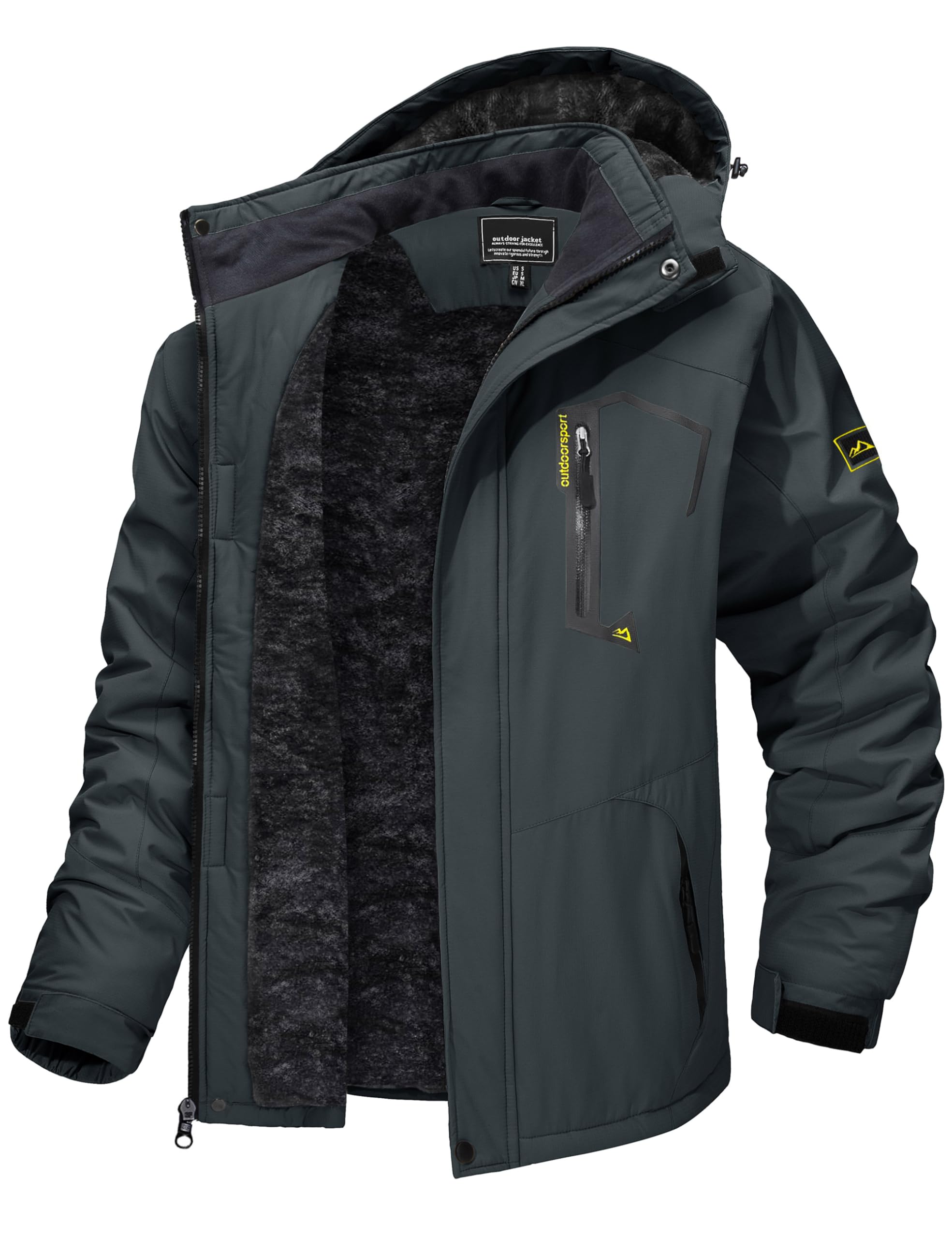 TACVASEN Men's Winter Skiing Jackets Water Resistant Fleece Coats Insulated Thermal Snowboard Jacket Parka Raincoat with