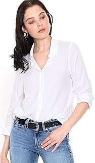 Livrania Casual Button Down Shirts Long Sleeve Tops,Dressy Blouses for Women