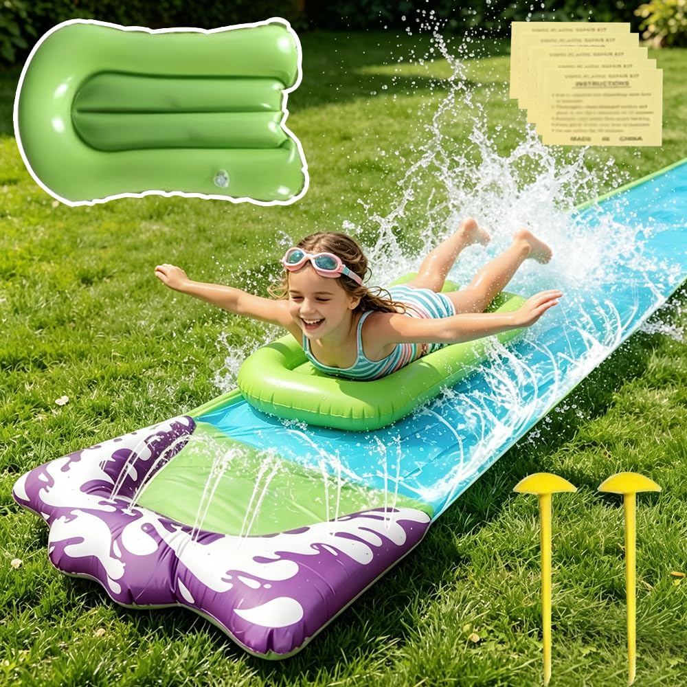 188in x 27in (480 x 70 cm) Toboggan Aquatique, Toboggan pour Pelouse Toboggan à Eau avec 1 Planches gonflables (188in x 27in (480 x 70 cm) Toboggan Aquatique)