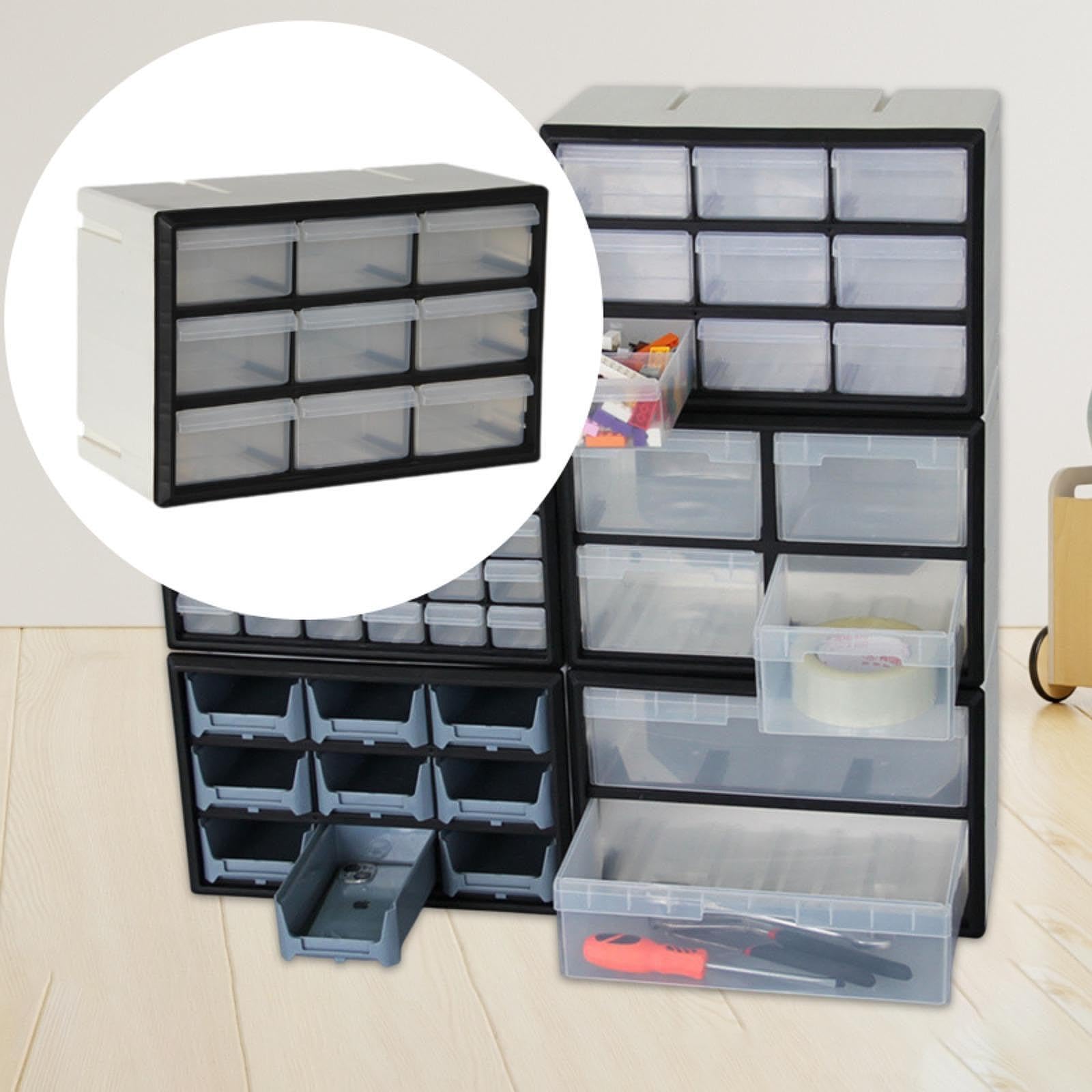 Organizzatore salvaspazio per cassetti e,Bianco,9 cassetti | efficiente di piccoli oggetti in bagno, che consente di risparmiare spazio e di mantenere puliti utensili e accessori, facili