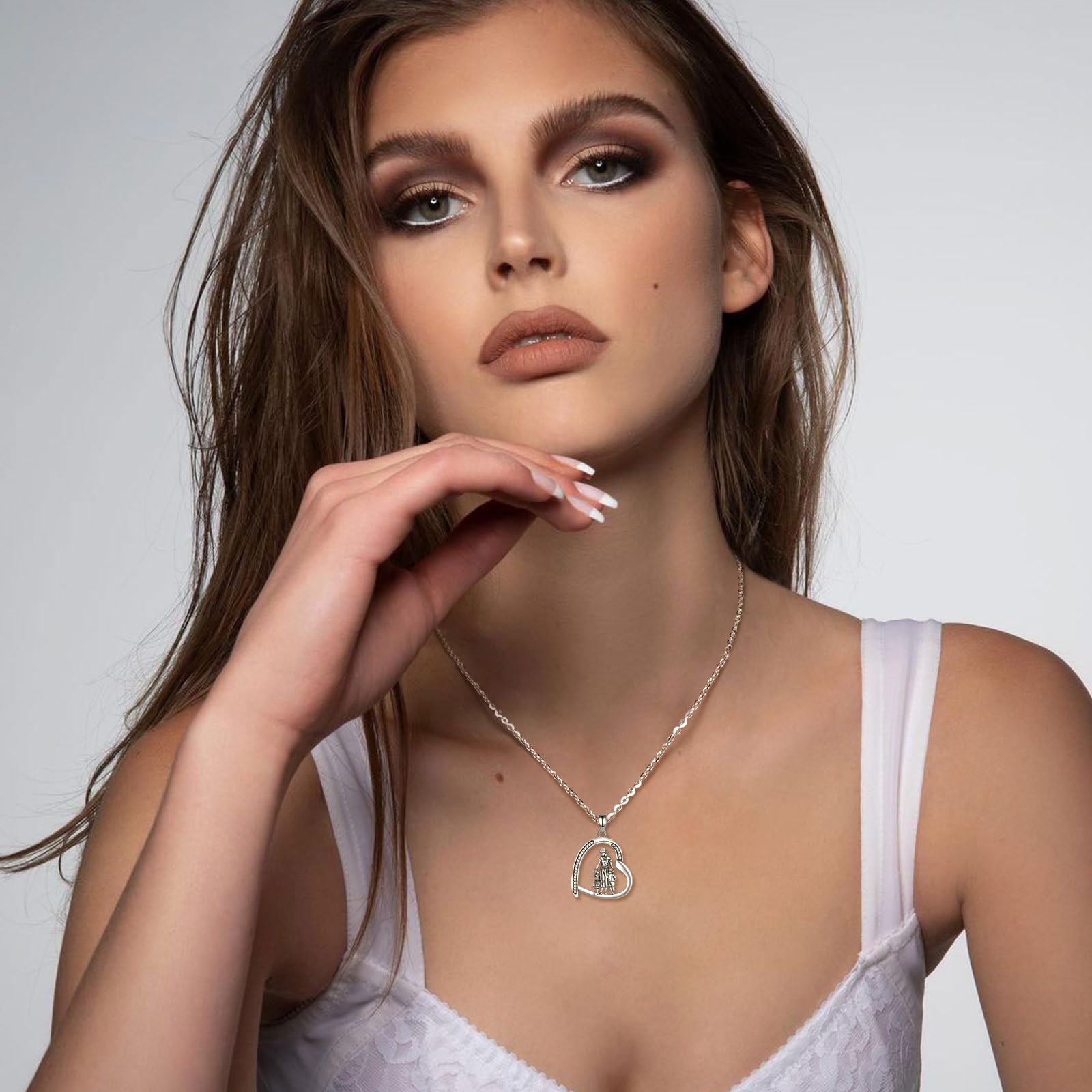 INFUSEU Regalo Mamma Collana, Mamma E Figlia Cuore Gioielli Argento 925 Ciondolo Chiama Regalo Per La Festa Della Mamma