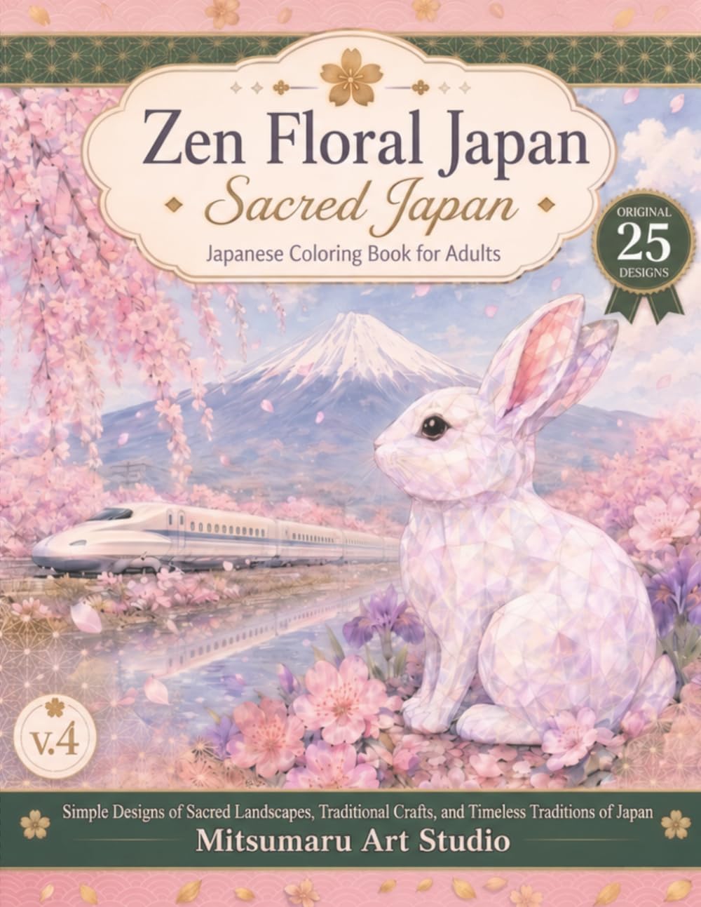 Zen Floral Japan: Sacred Japan: Japanese Coloring Book for Adults