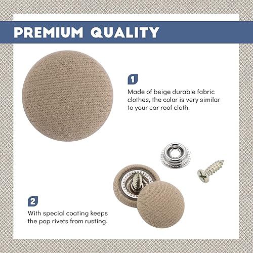 Miniatura 10 de 60 piezas de botón de reparación del techo del techo del automóvil, remaches a presión de techo con herramienta de instalación para fijar la hebilla