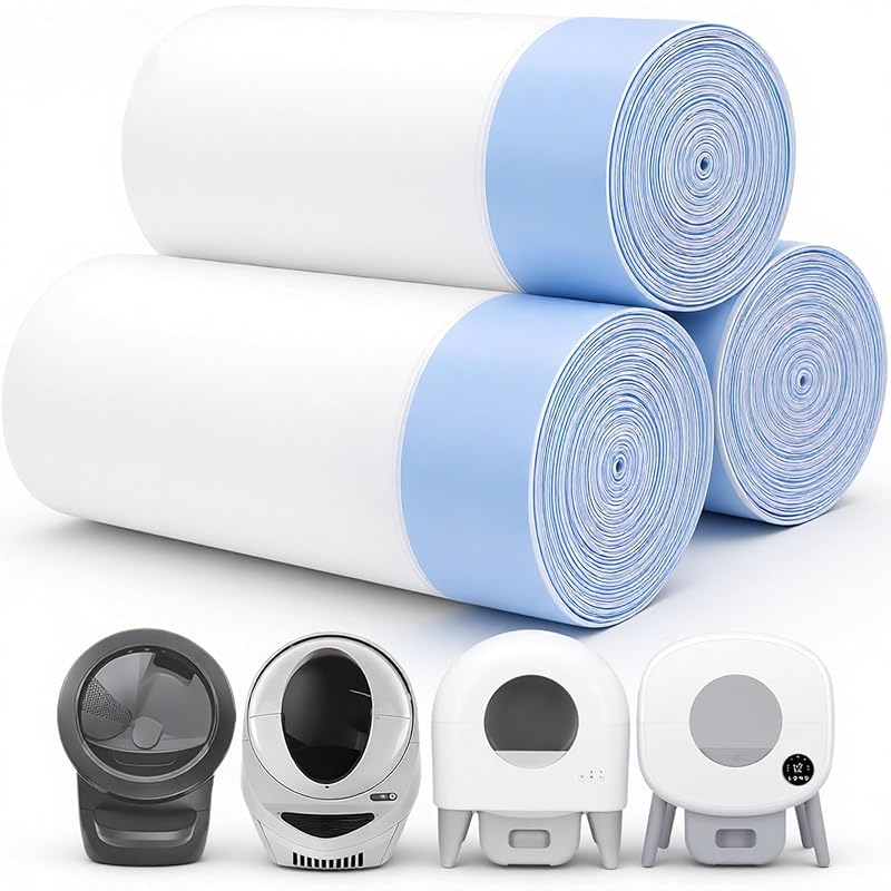 Sacos para Forro de Caixa de Areia Automática BCHARYA com Cordão, Compatíveis com Litter-Robot 3/4/5, 45 Unidades