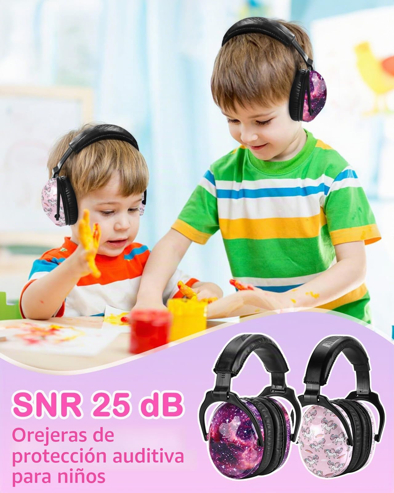 ZOHAN 030 Auriculares de protección auditiva para niños con autismo, 2 unidades, con autismo, para niños con problemas sensoriales, ideales para la escuela, fuegos artificiales, conciertos, cine