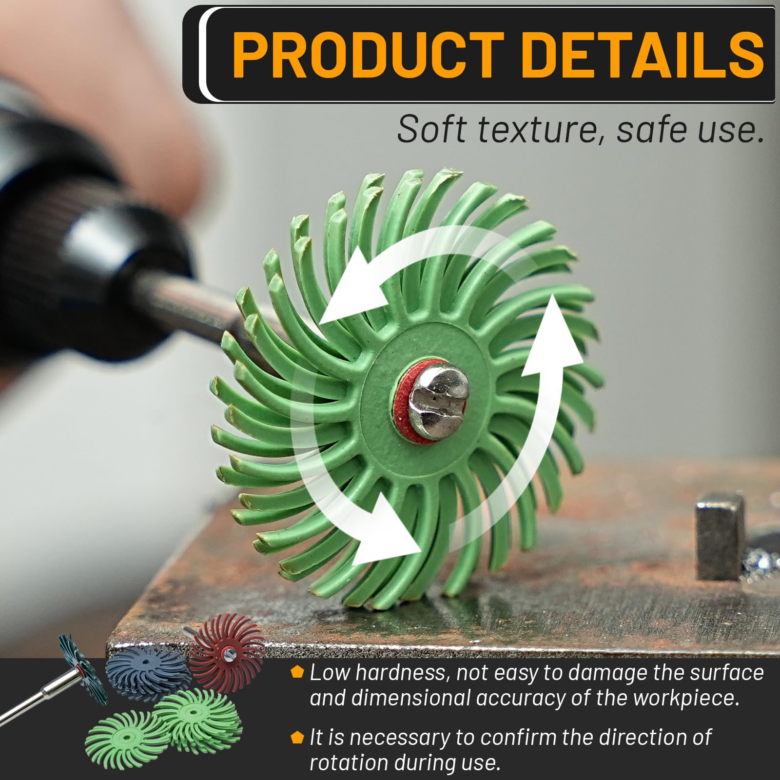 Radial Bristle Discs - 76 Pcs for Polishing Metal & Wood -4