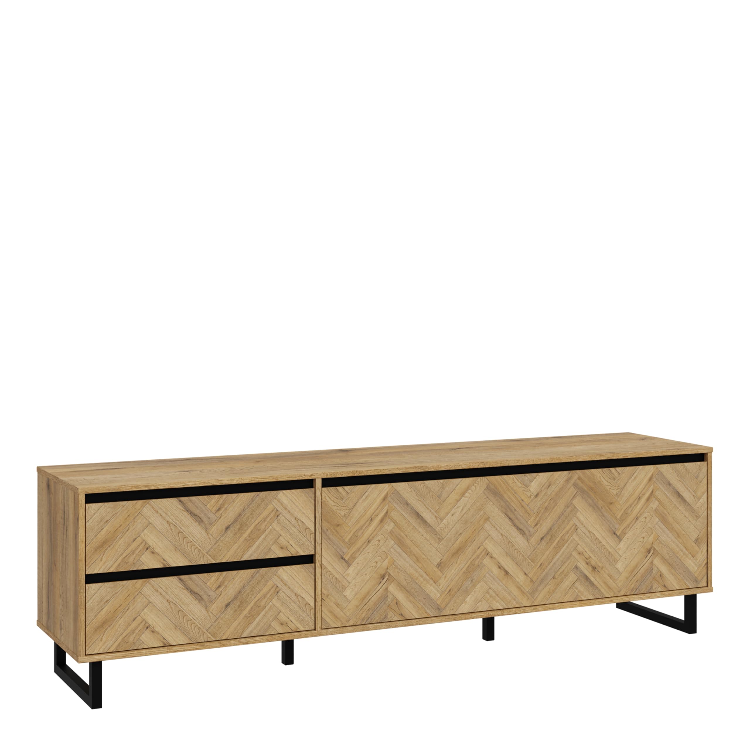 Furniture To GoNikomedes, Spica Oak & Matt Black & Bartex Oak, TV Unit
