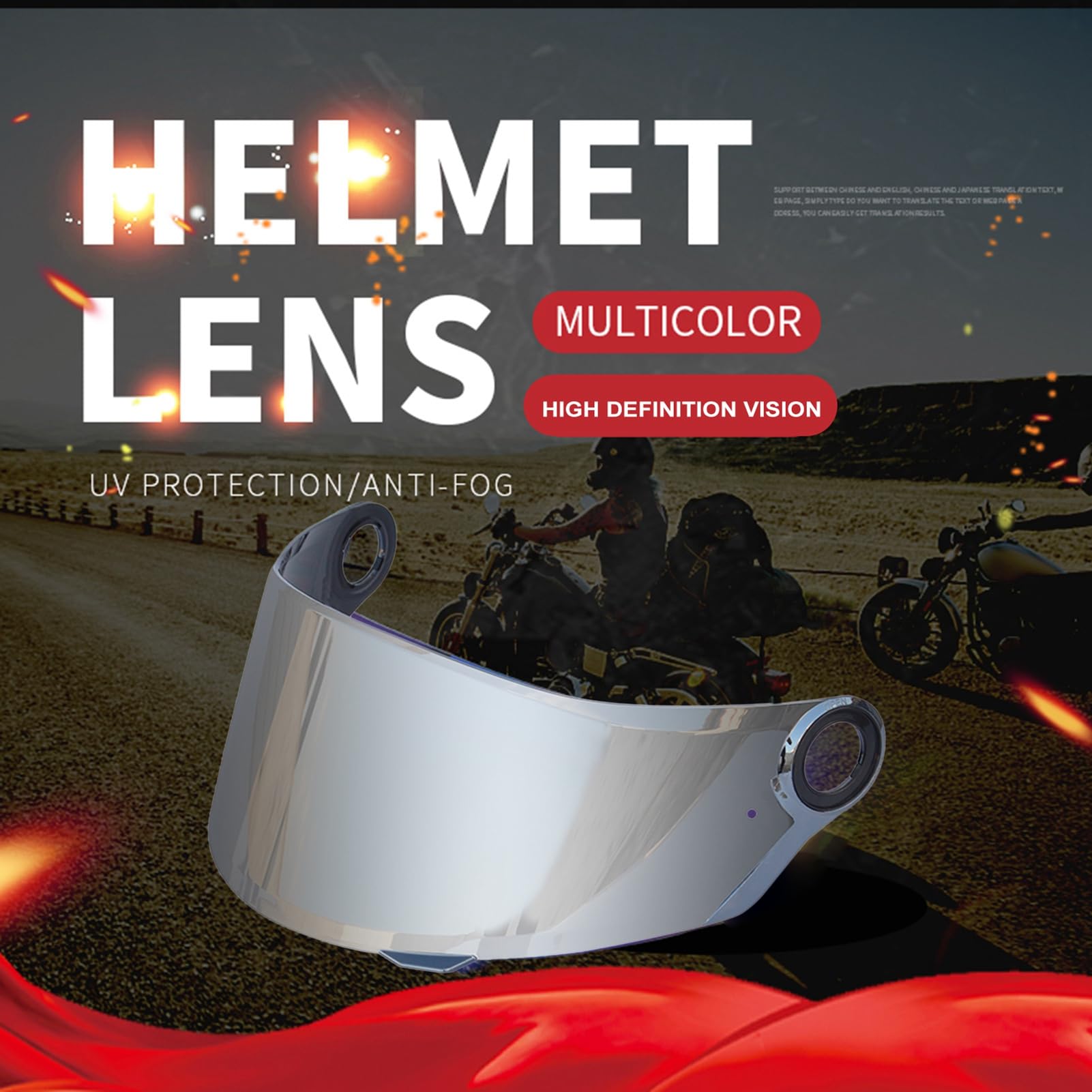 Acouto Caschi Motociclistici Lens Visor Sostituzione per LS2 FF358 FF396 Anti-fog Anti-fog Anti-fog con più Colori Elevata flessibilità (SILVER)